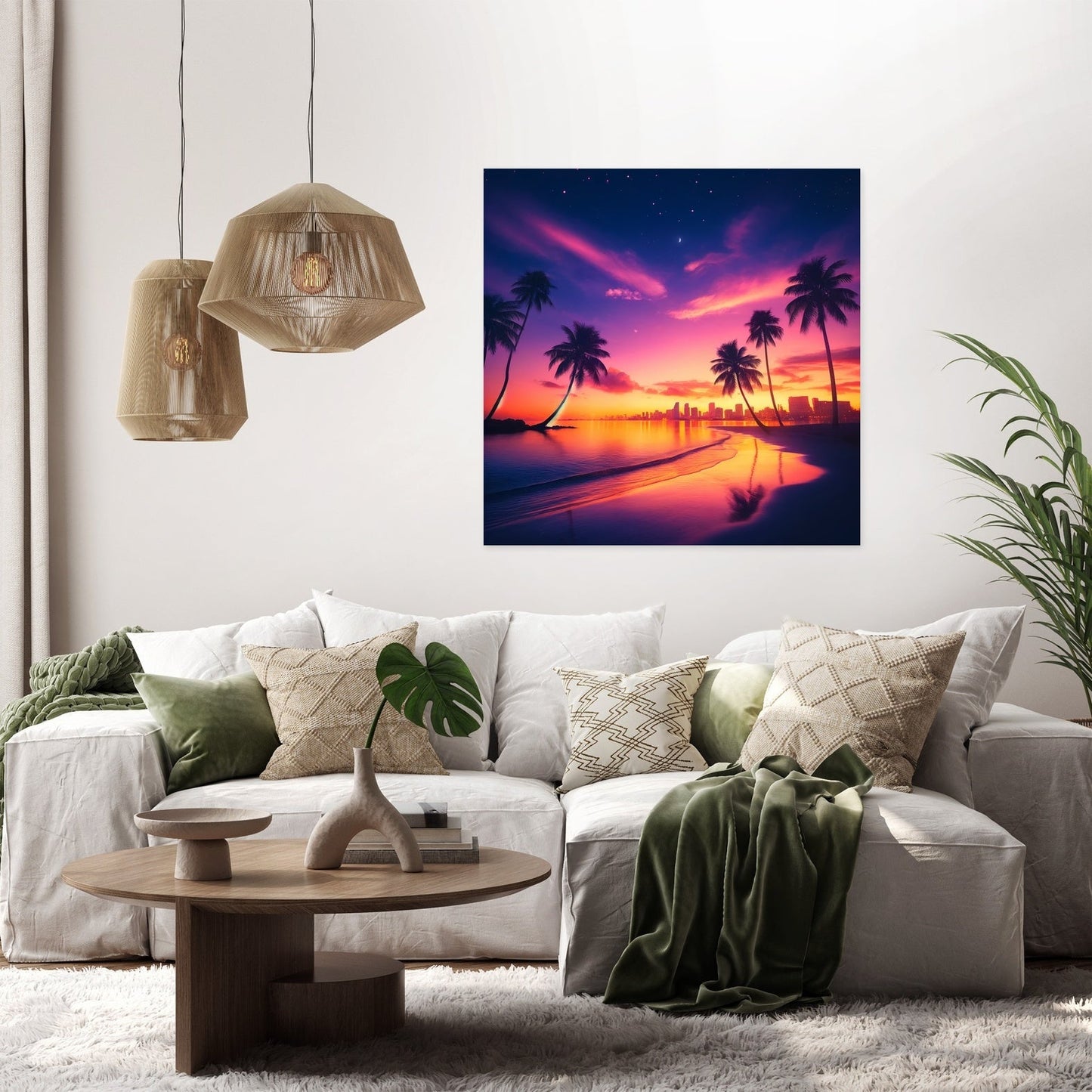 Miami Sunset Serenity Canvas