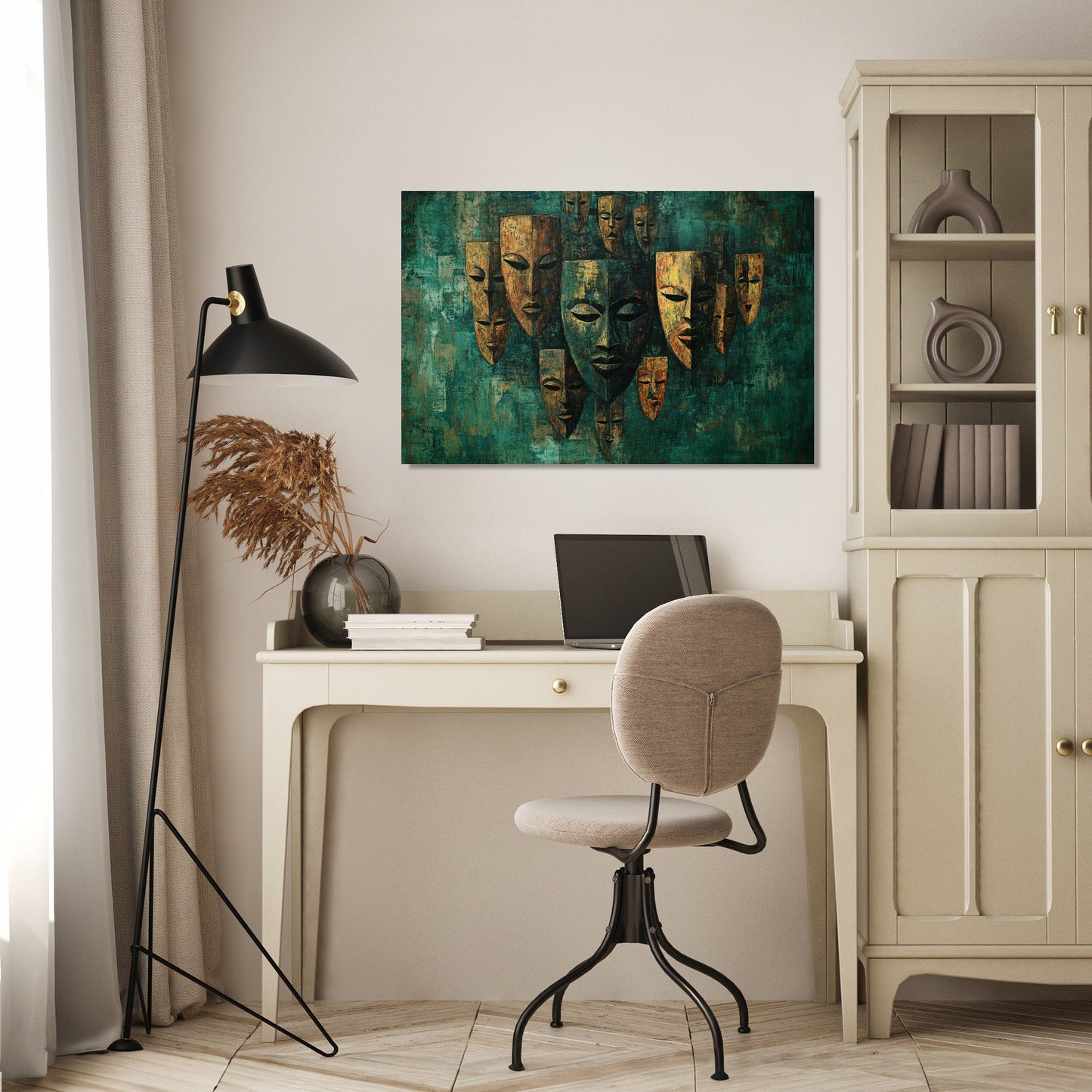 Tribal Masks Forest Canvas