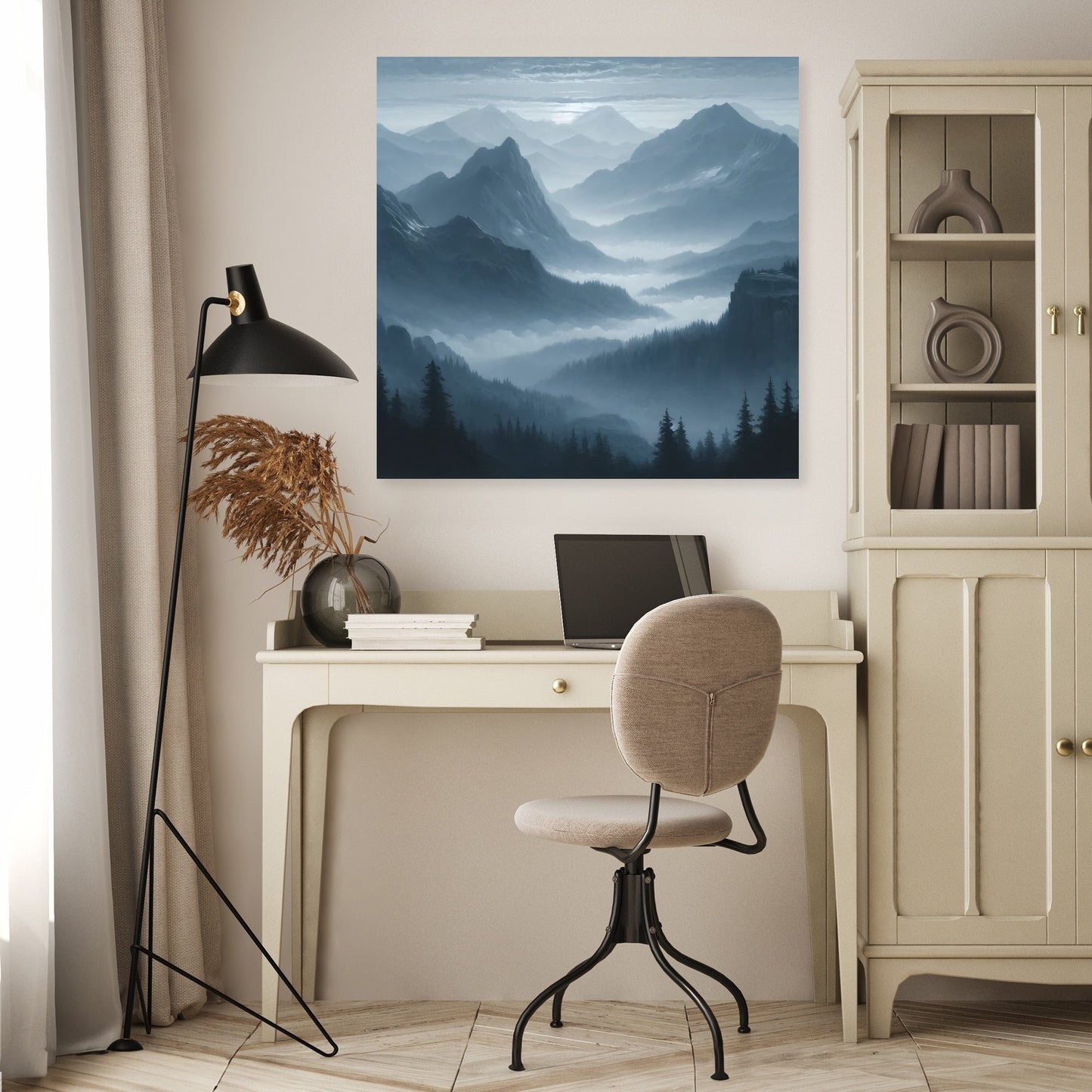 Dawn Mist Mountains Canvas
