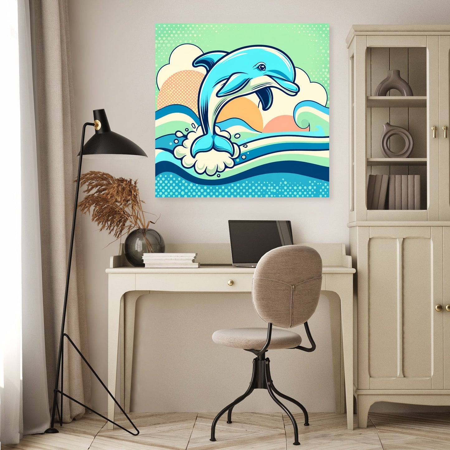 Joyful Dolphin Canvas