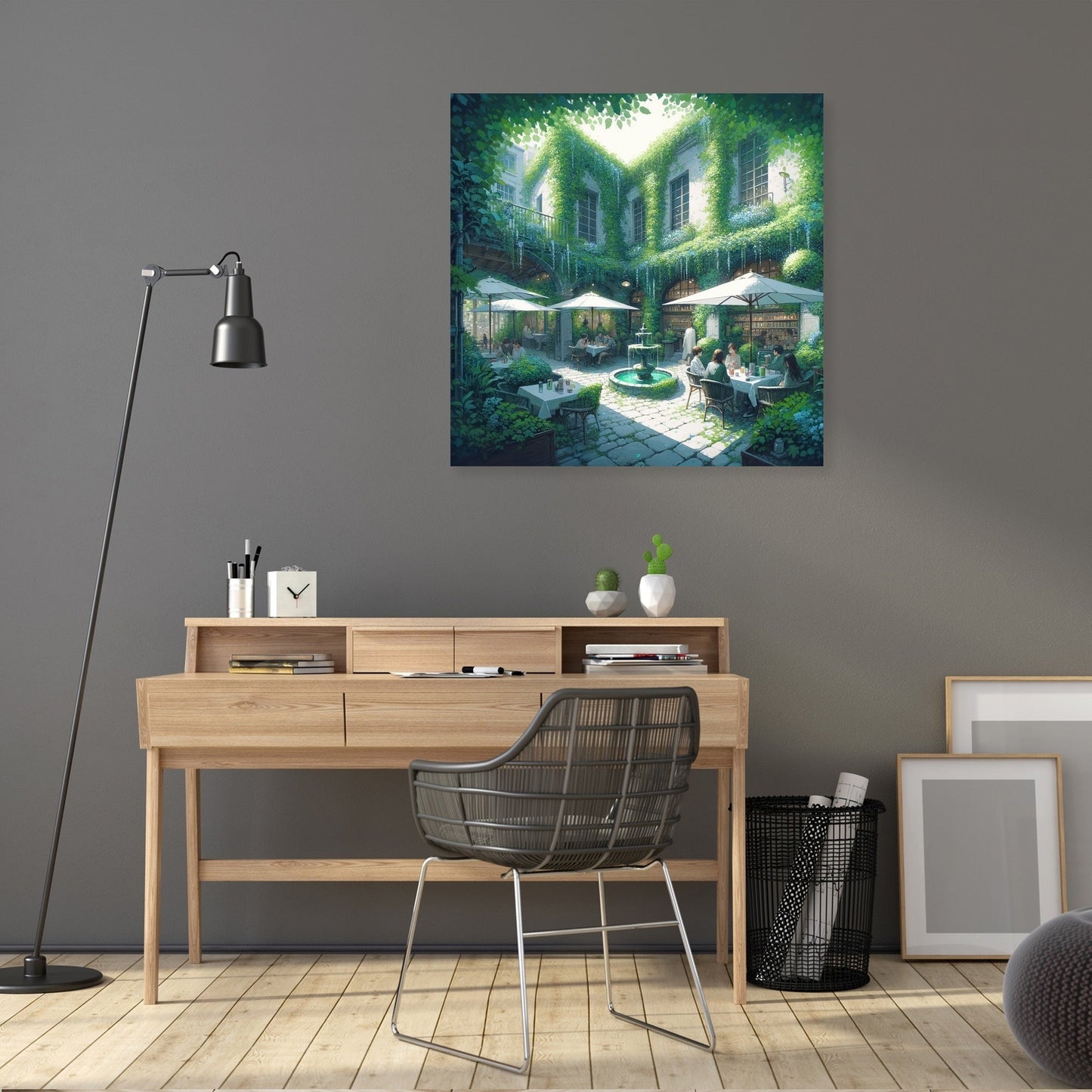 Secluded Summer Courtyard Canvas