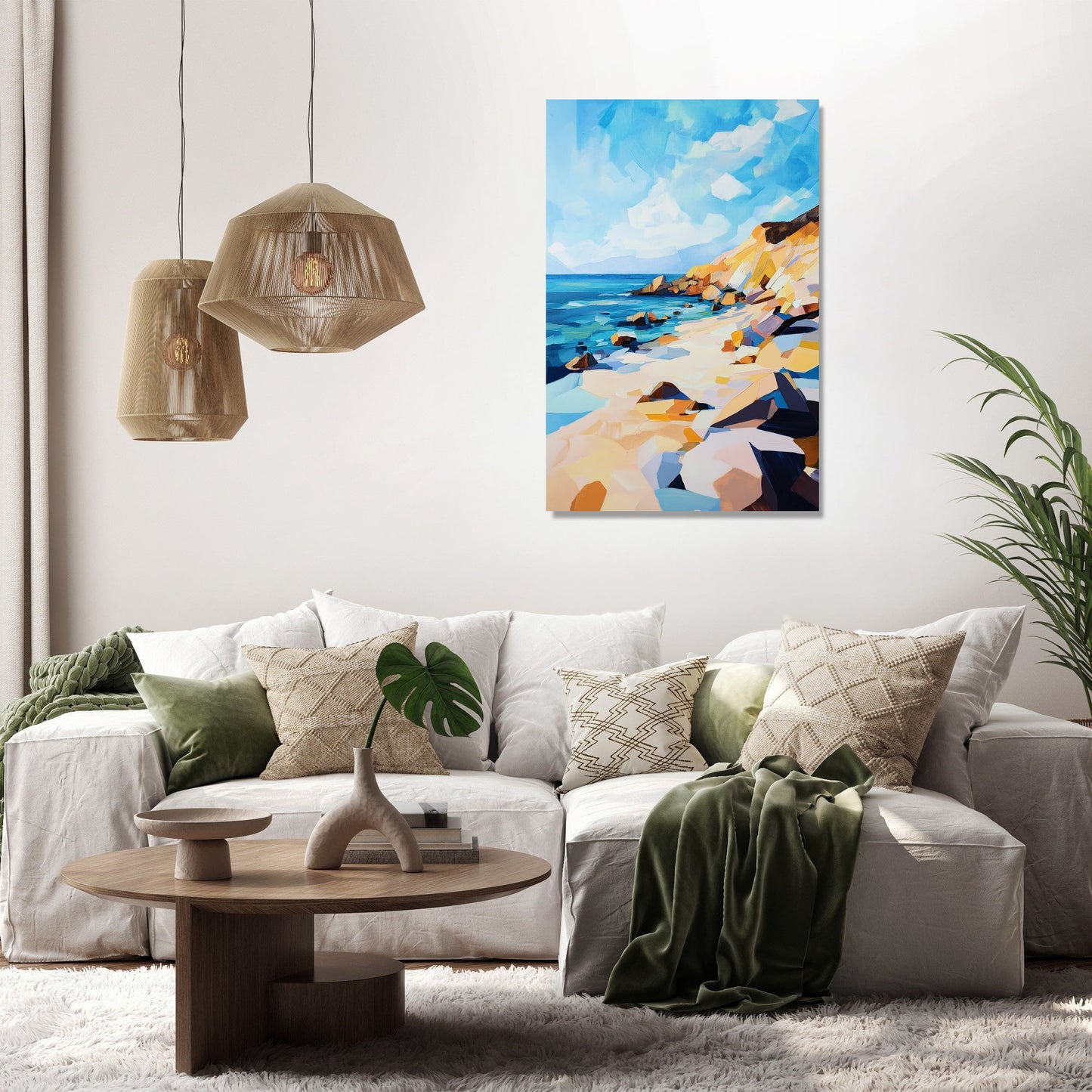Geometric Beach Canvas