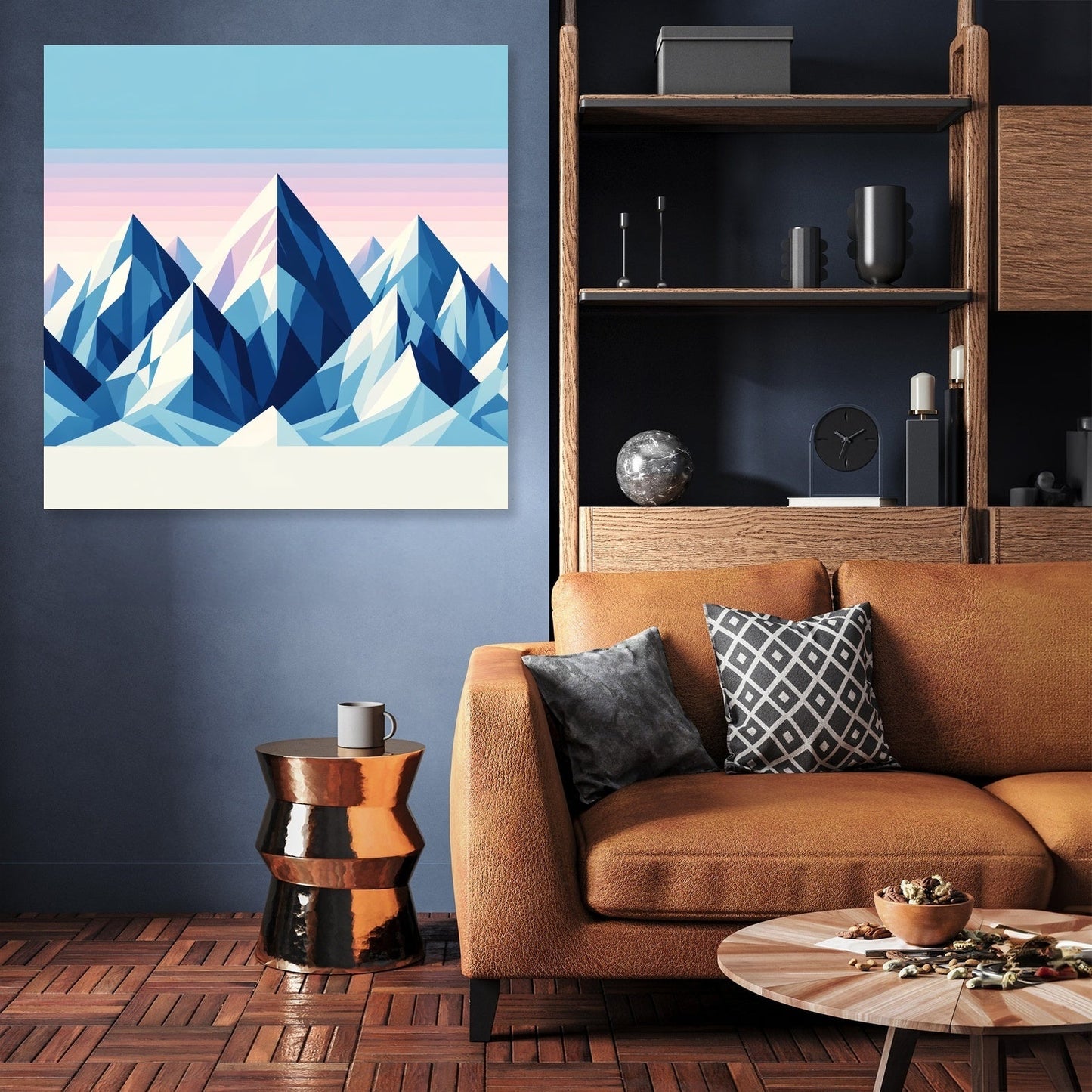 Winter Peaks Geometry Canvas