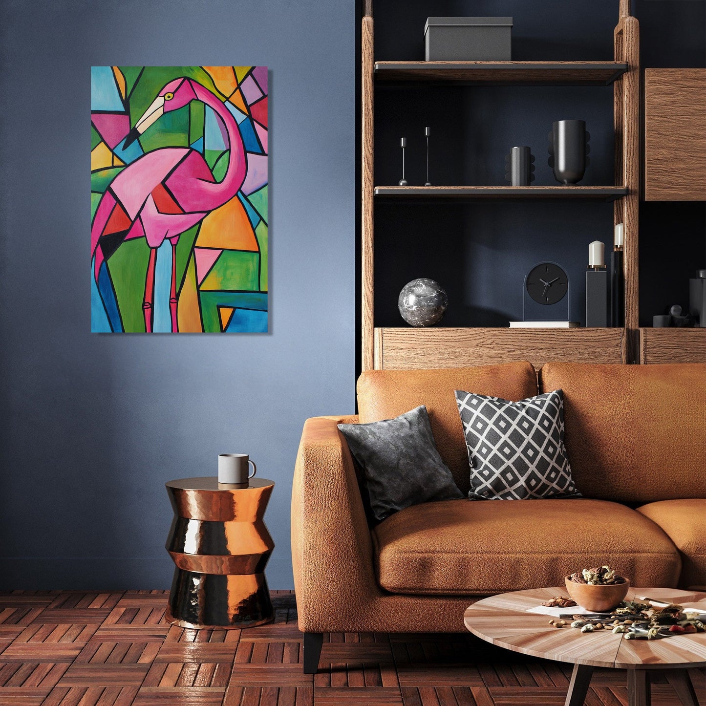 Geometric Flamingo Canvas
