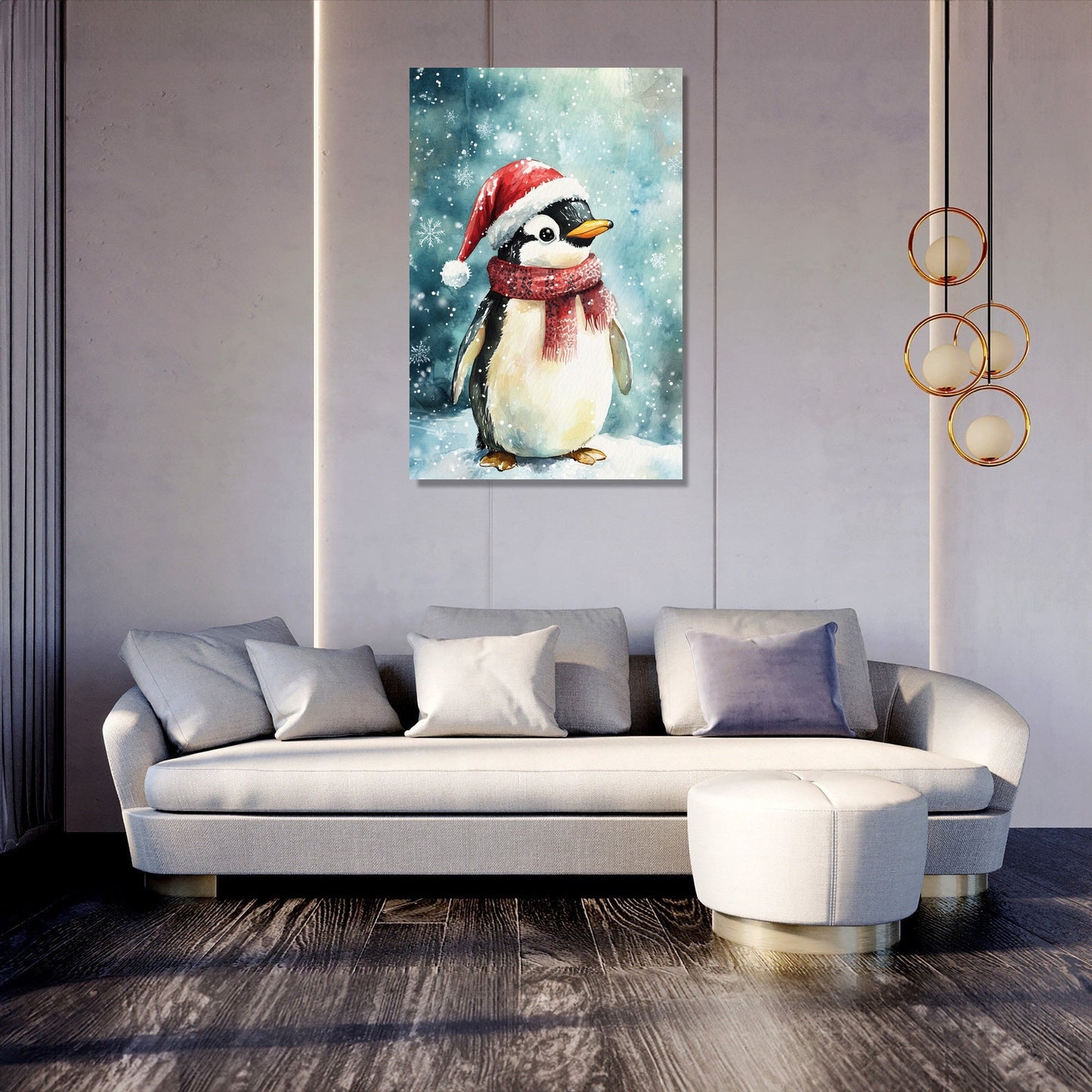 Penguin Holiday Cheer Canvas