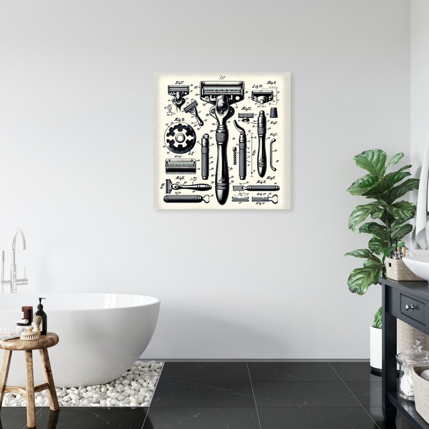 Charcoal-Infused Razor Patent Sketch Canvas