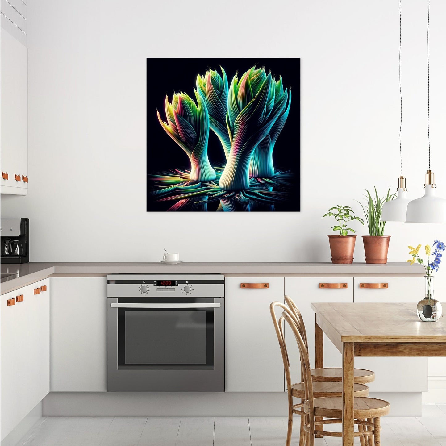 Neon Leek Glow Canvas