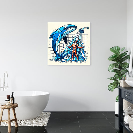 Whale of a Time Shower Canvas