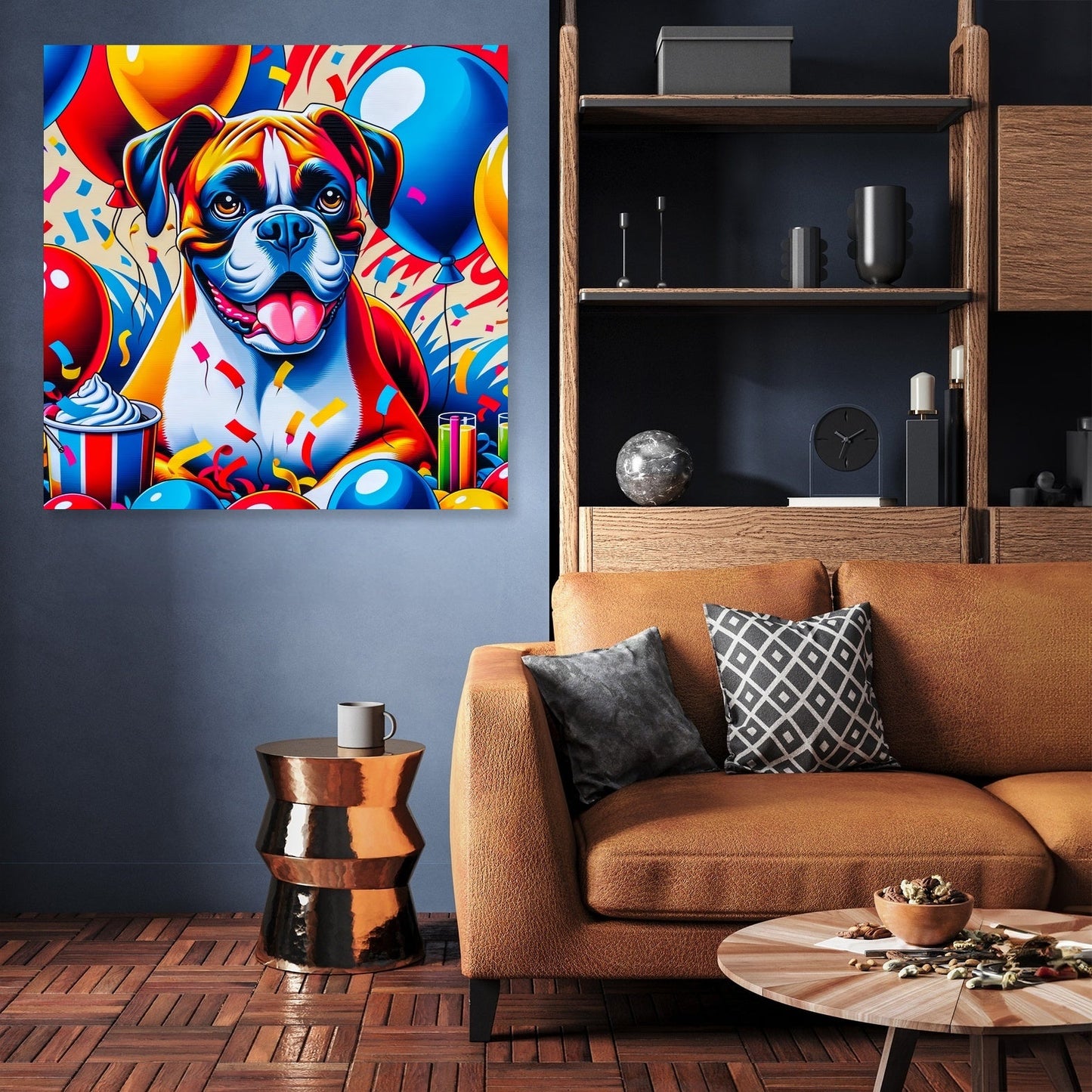 Festival of Colors Boxer Celebration Canvas