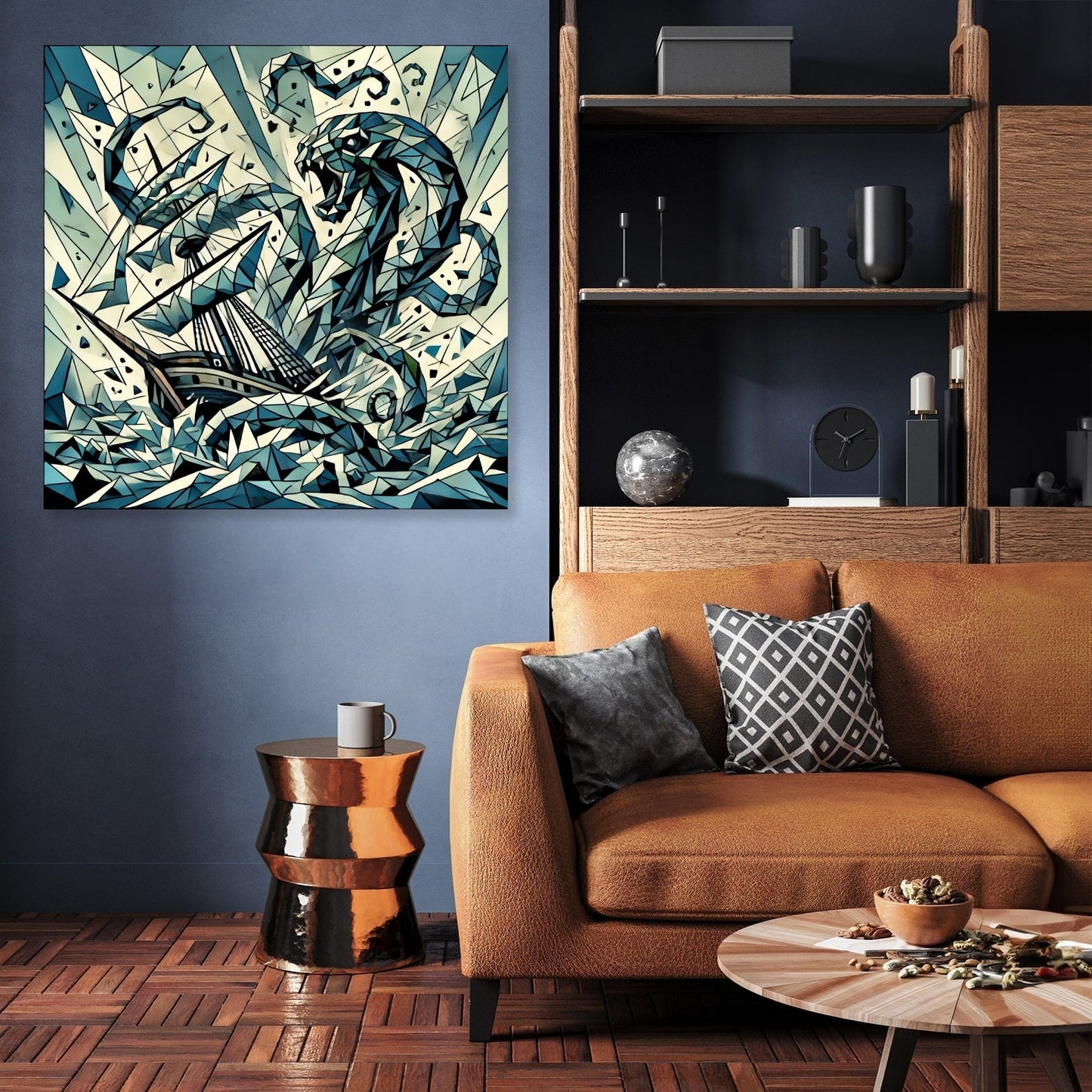 Cubist Kraken Canvas