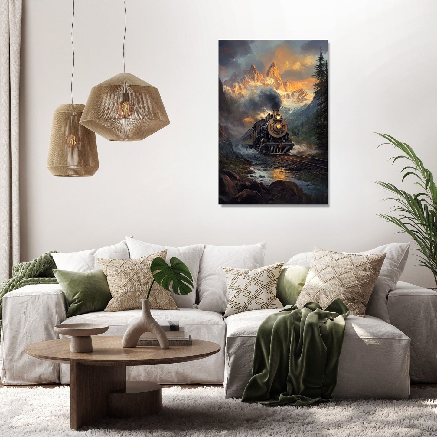 Steam Train Valley Canvas