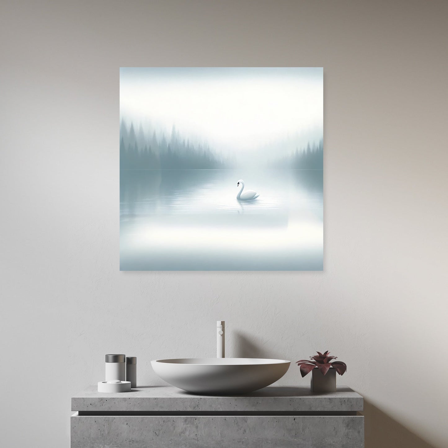 Serene Swan Lake Canvas