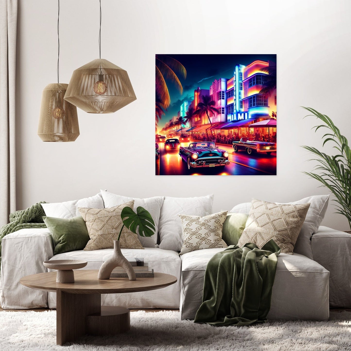 Miami Neon Majesty Canvas