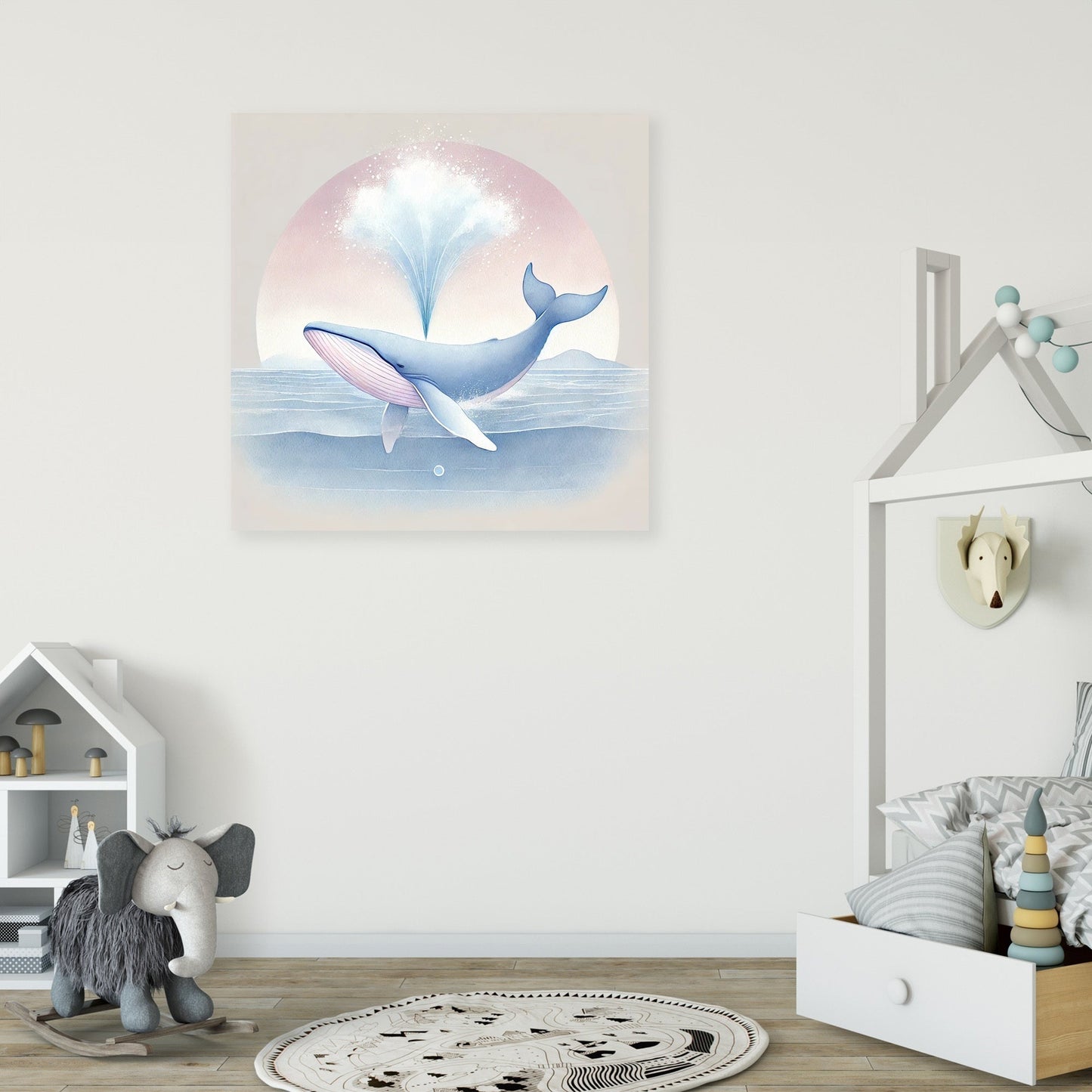 Pastel Whale Serenity Canvas