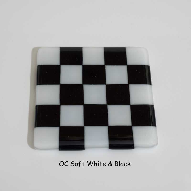 10cm Chequered Soft White/Colour Coaster - Oceanside Collection