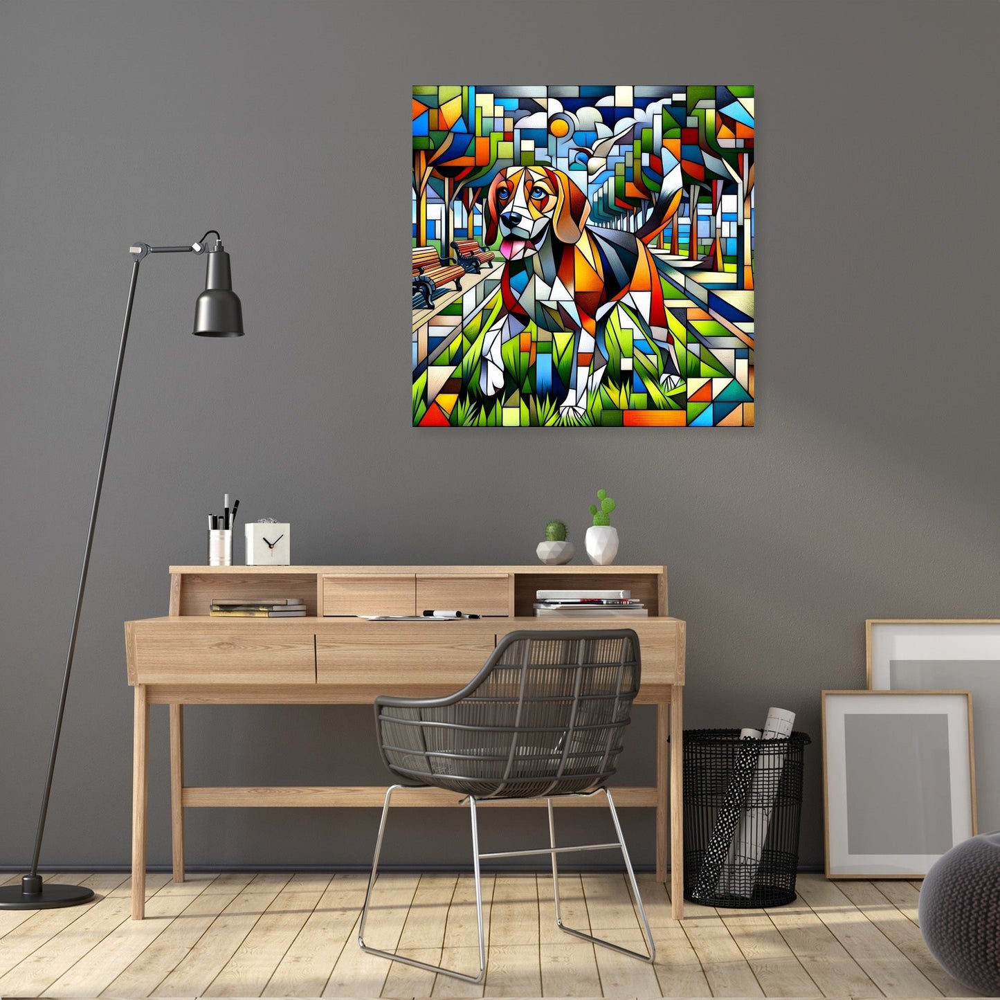 Cubist Canine Canvas