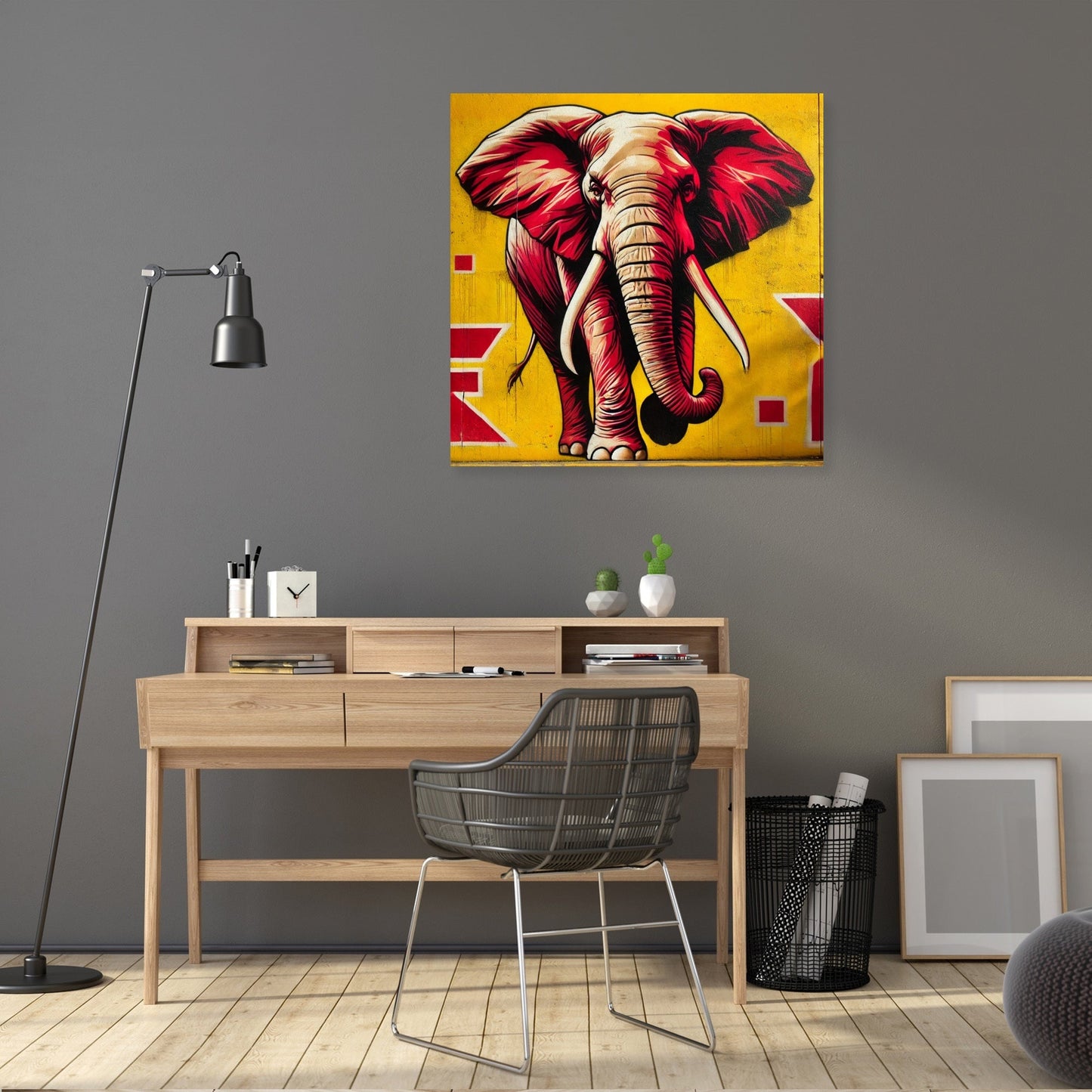 Fierce Graffiti Elephant Canvas