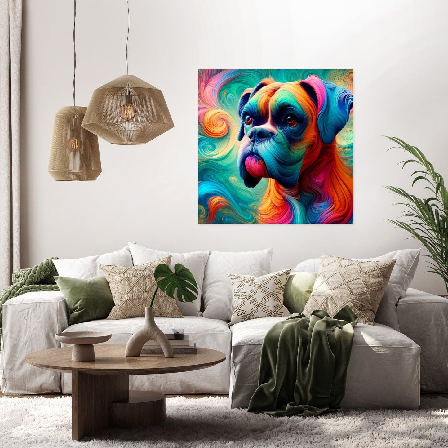 Whimsical Boxer Dreamlike Vision Canvas