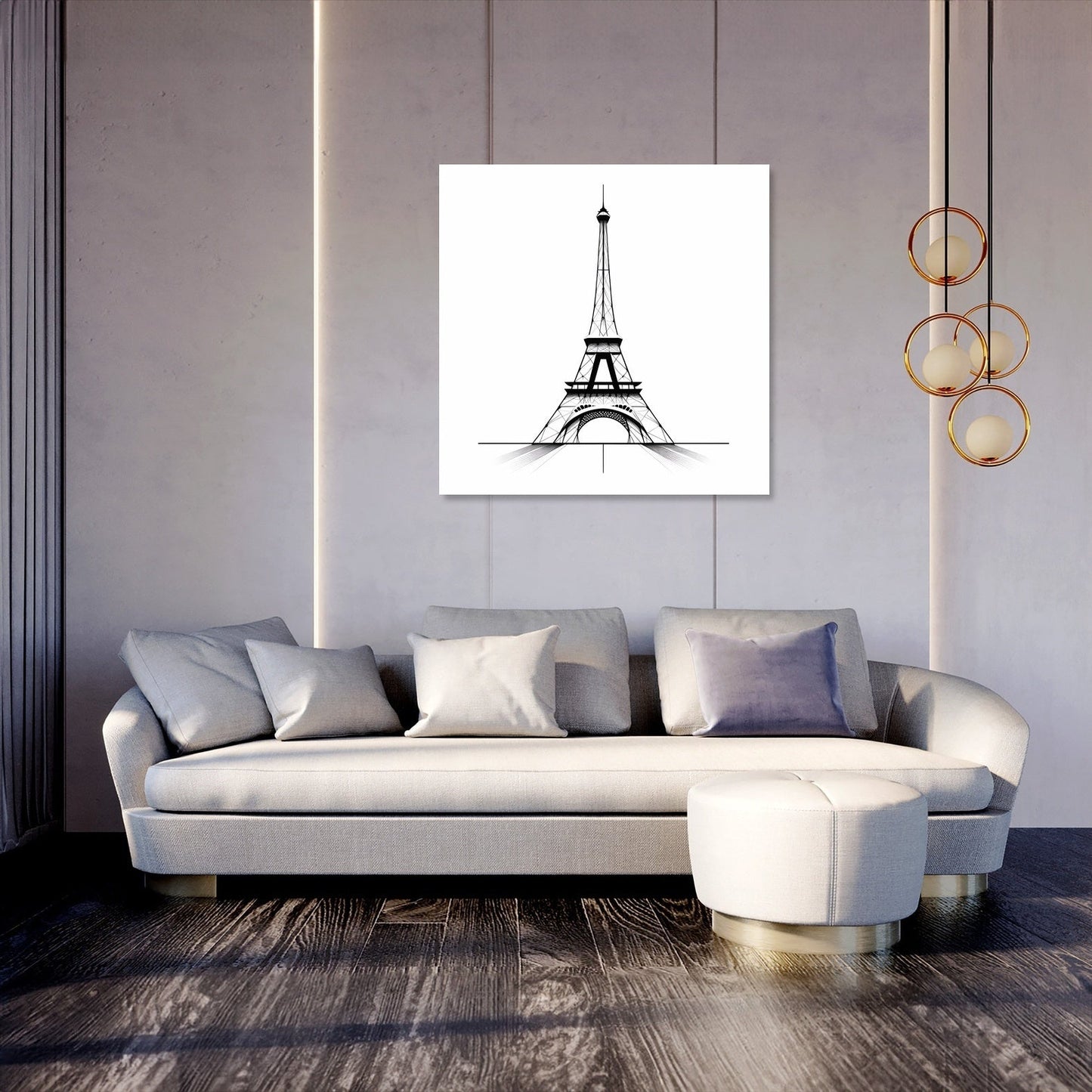 Eiffel Tower Geometry Paris Canvas