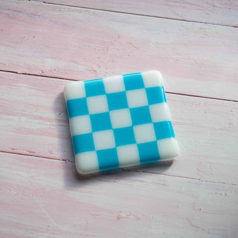 10cm Chequered White/Colour Coaster - Bullseye Collection