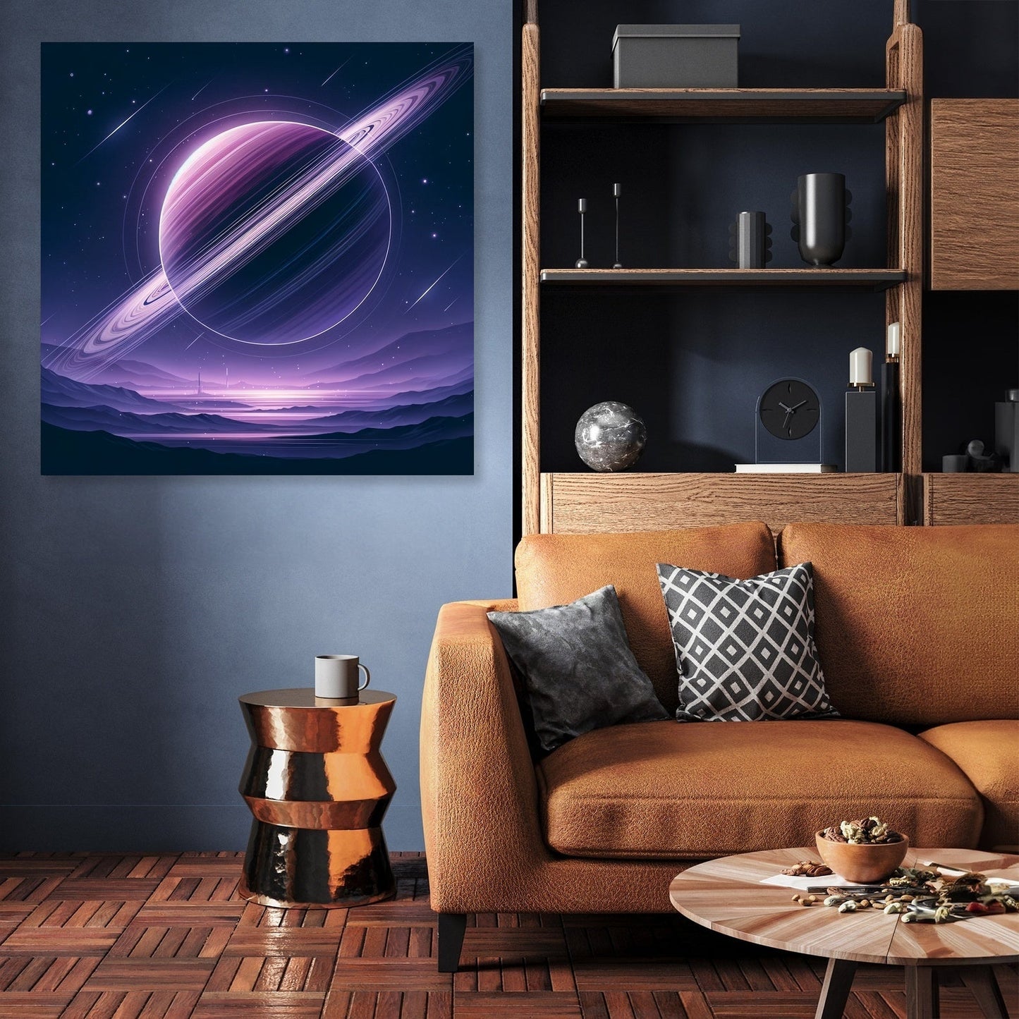 Violet Ring Planet Canvas