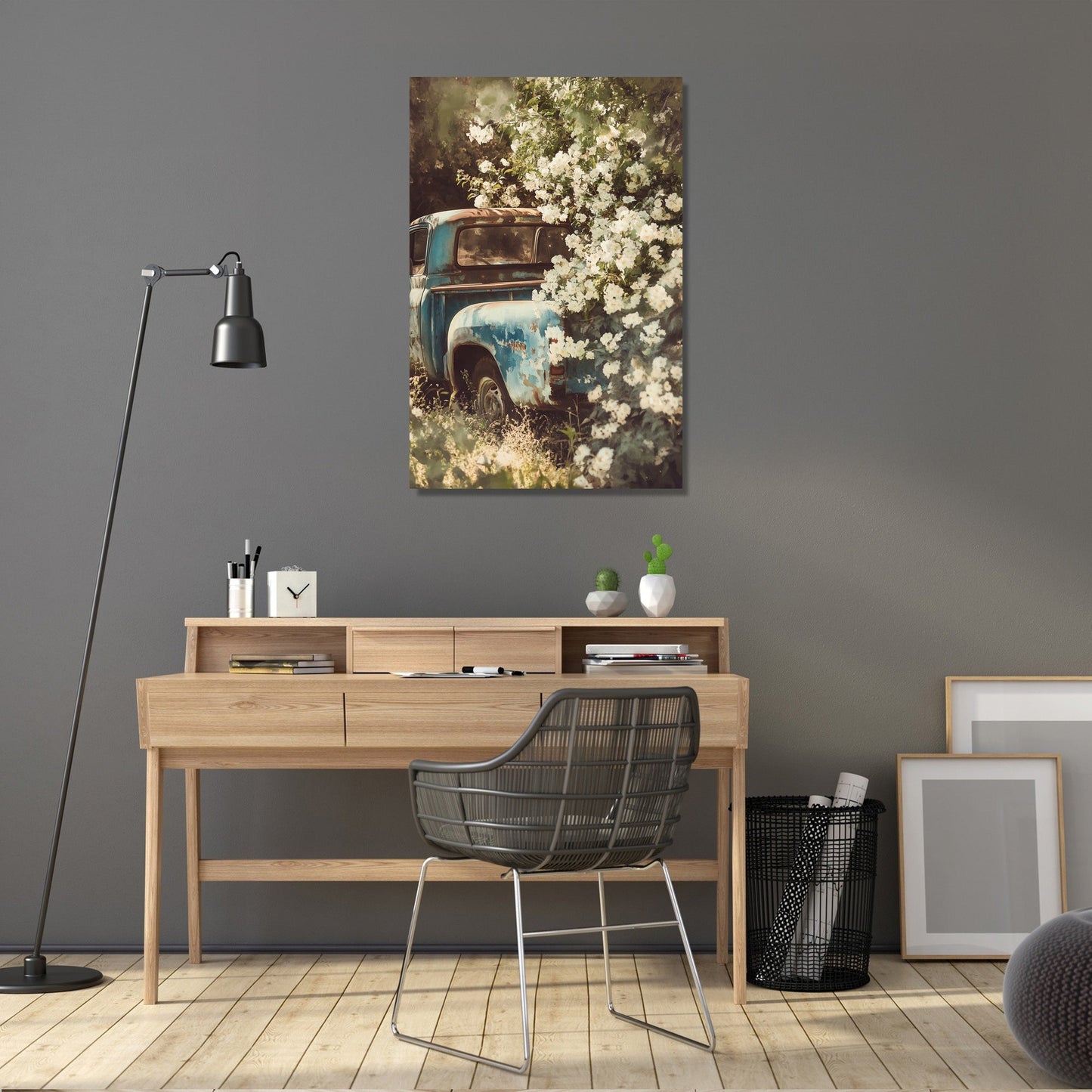 Rustic Pickup Floral Canvas