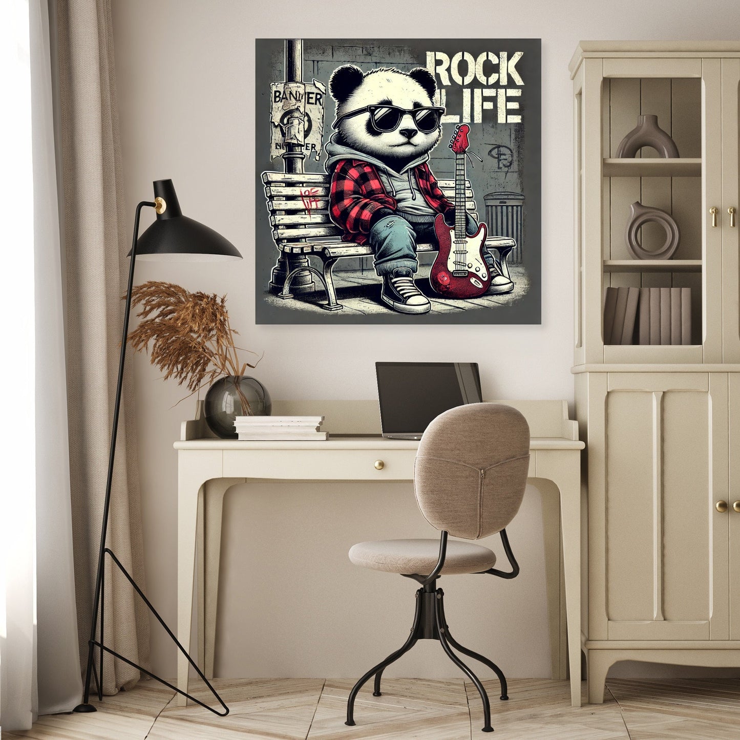 Rock Star Panda Canvas