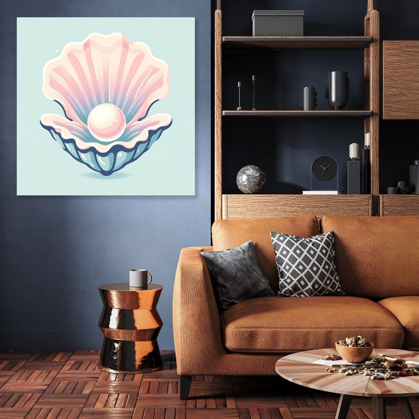 Pastel Pearl Oyster Canvas