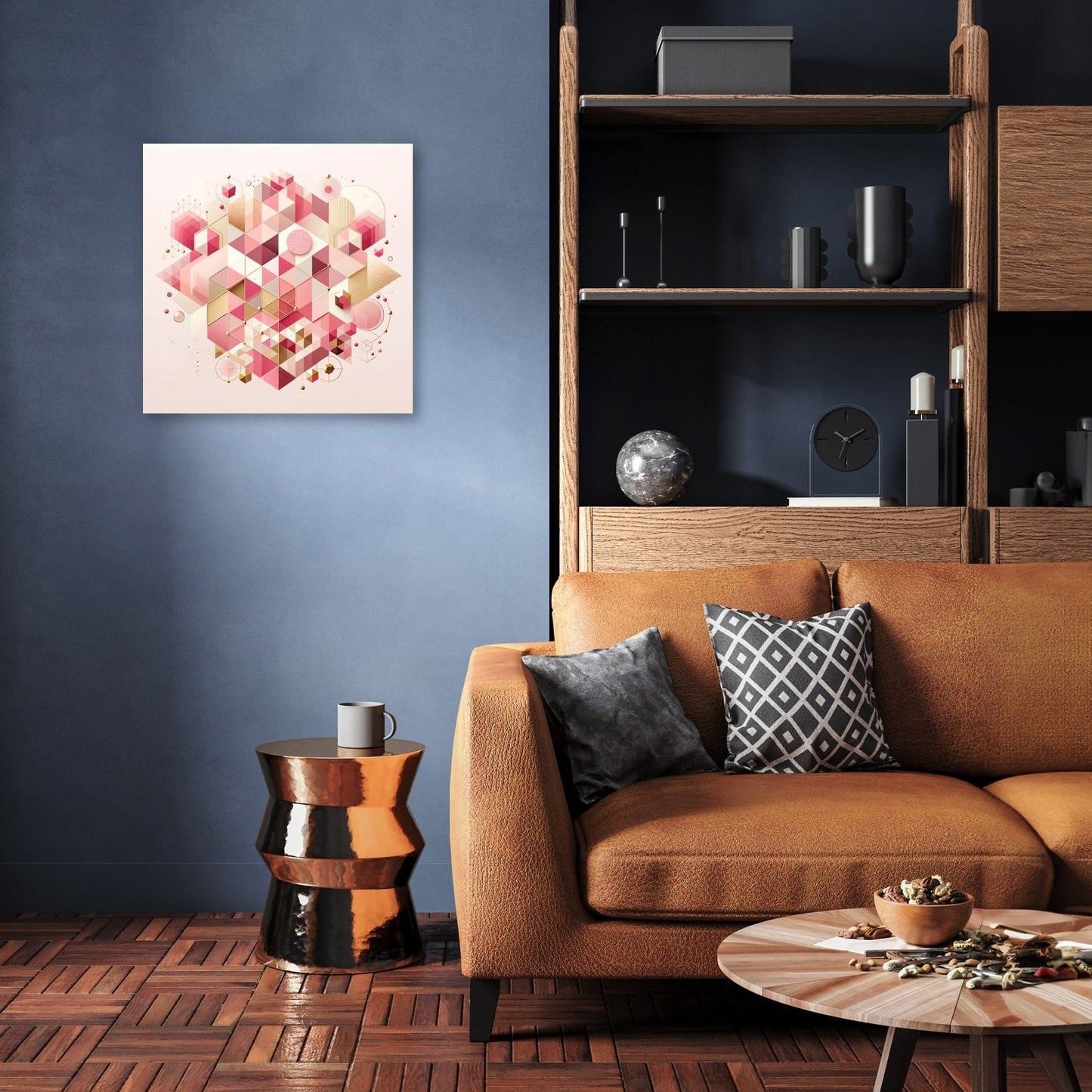 Pink Geometric Harmon Canvas