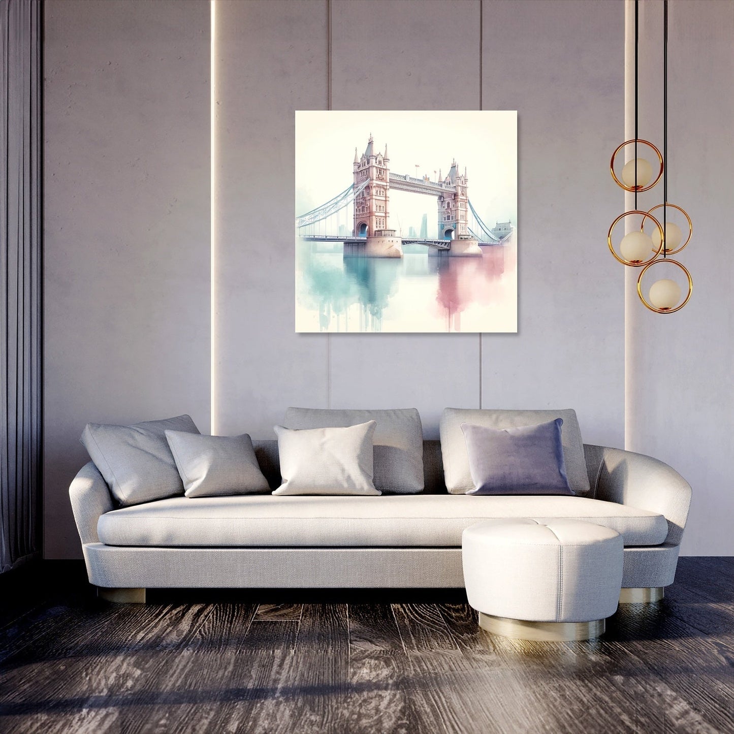 Pastel Modernism London Bridge Canvas
