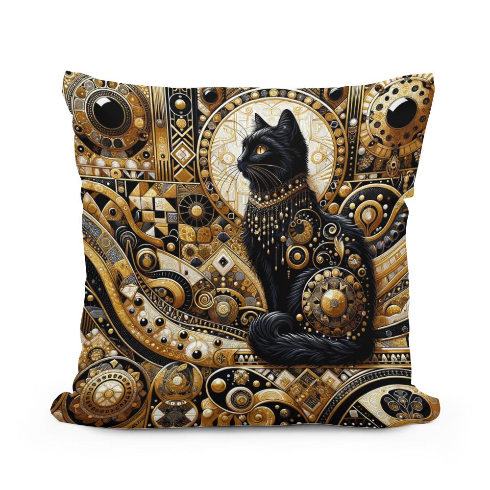 Majesty in Monochrome Cotton Cushion