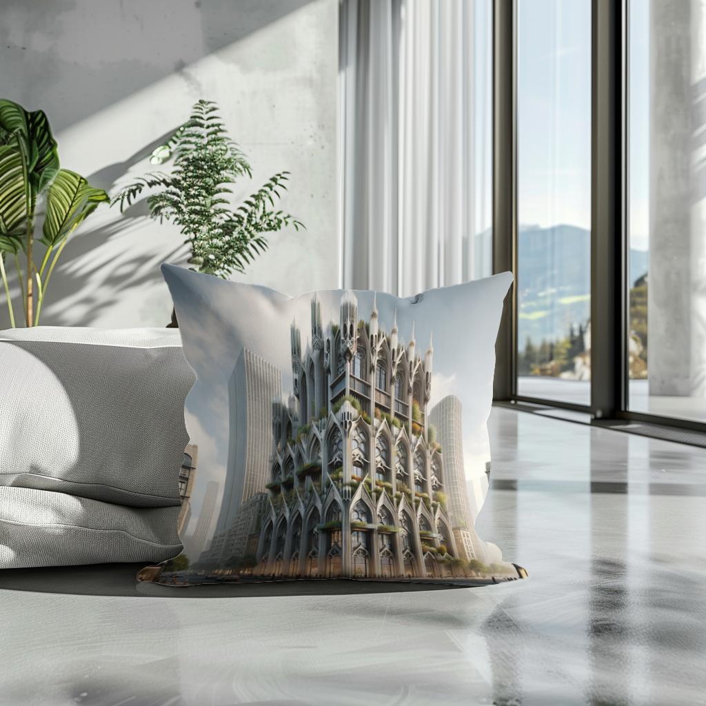 Gothic Urban Fusion Cotton Cushion