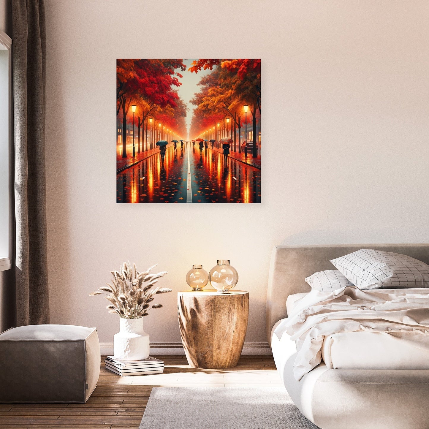 Autumn Rain Reflections Canvas