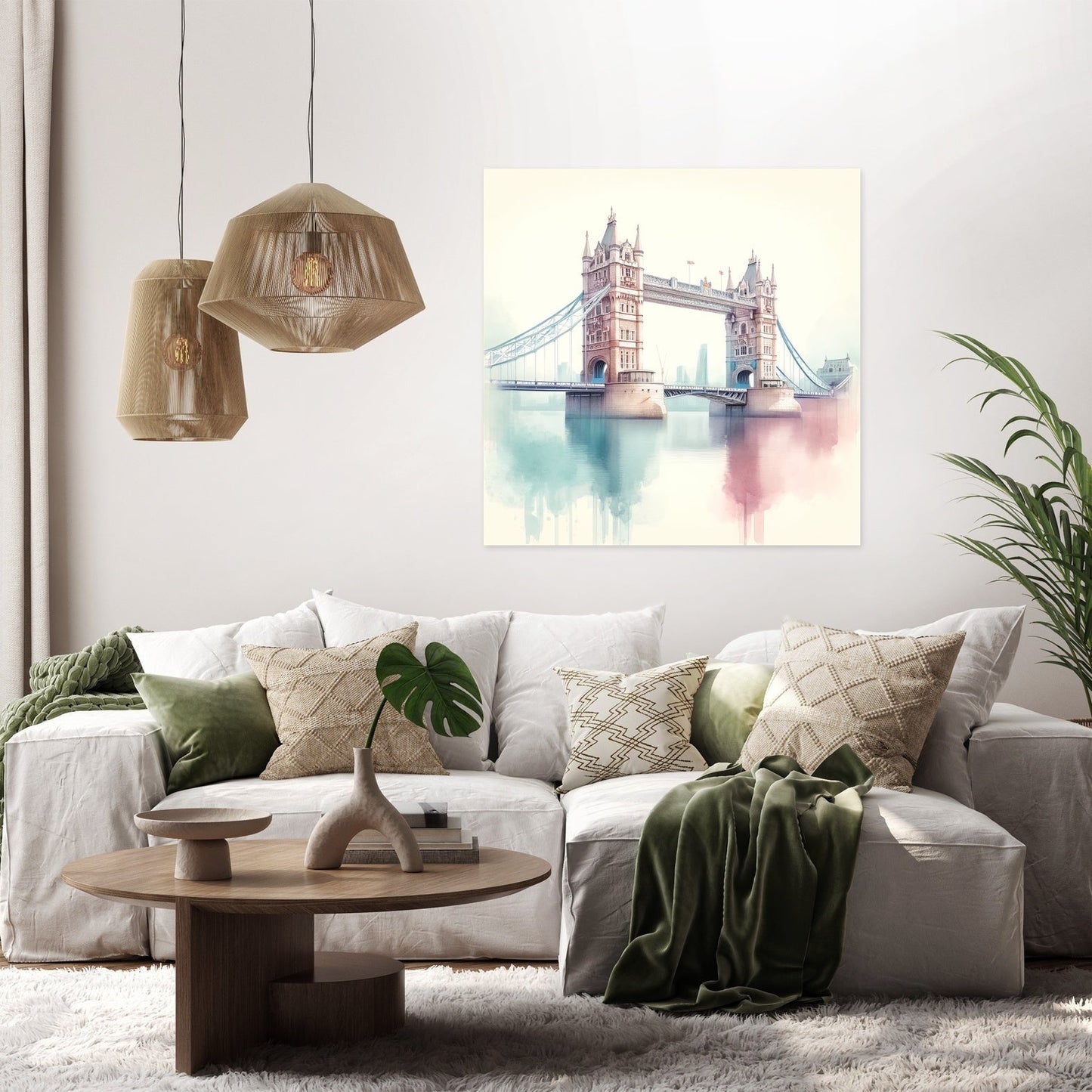 Pastel Modernism London Bridge Canvas