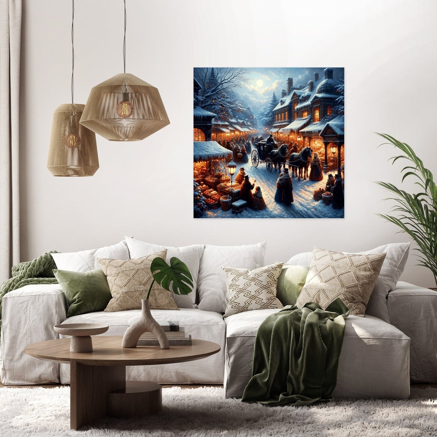 Victorian Winter Market Canvas