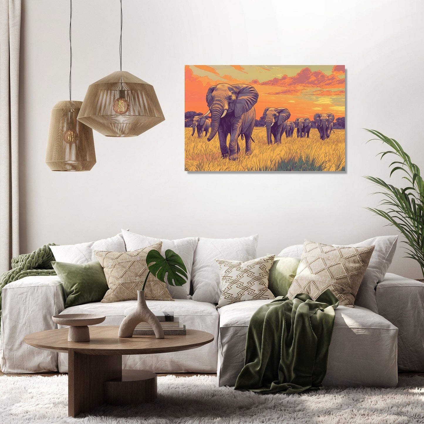 Elephants' Journey Canvas