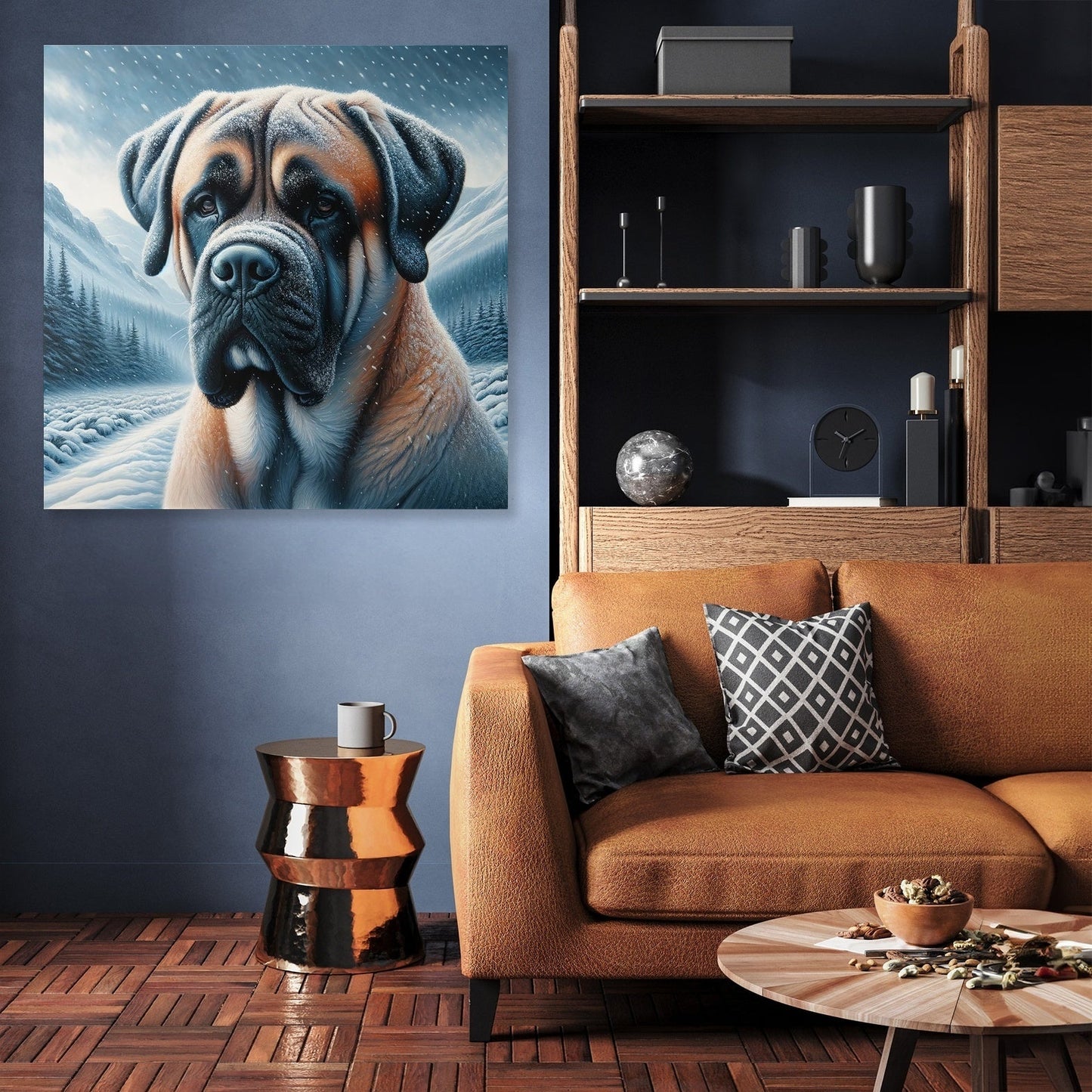 Winter's Guardian Bullmastiff Canvas