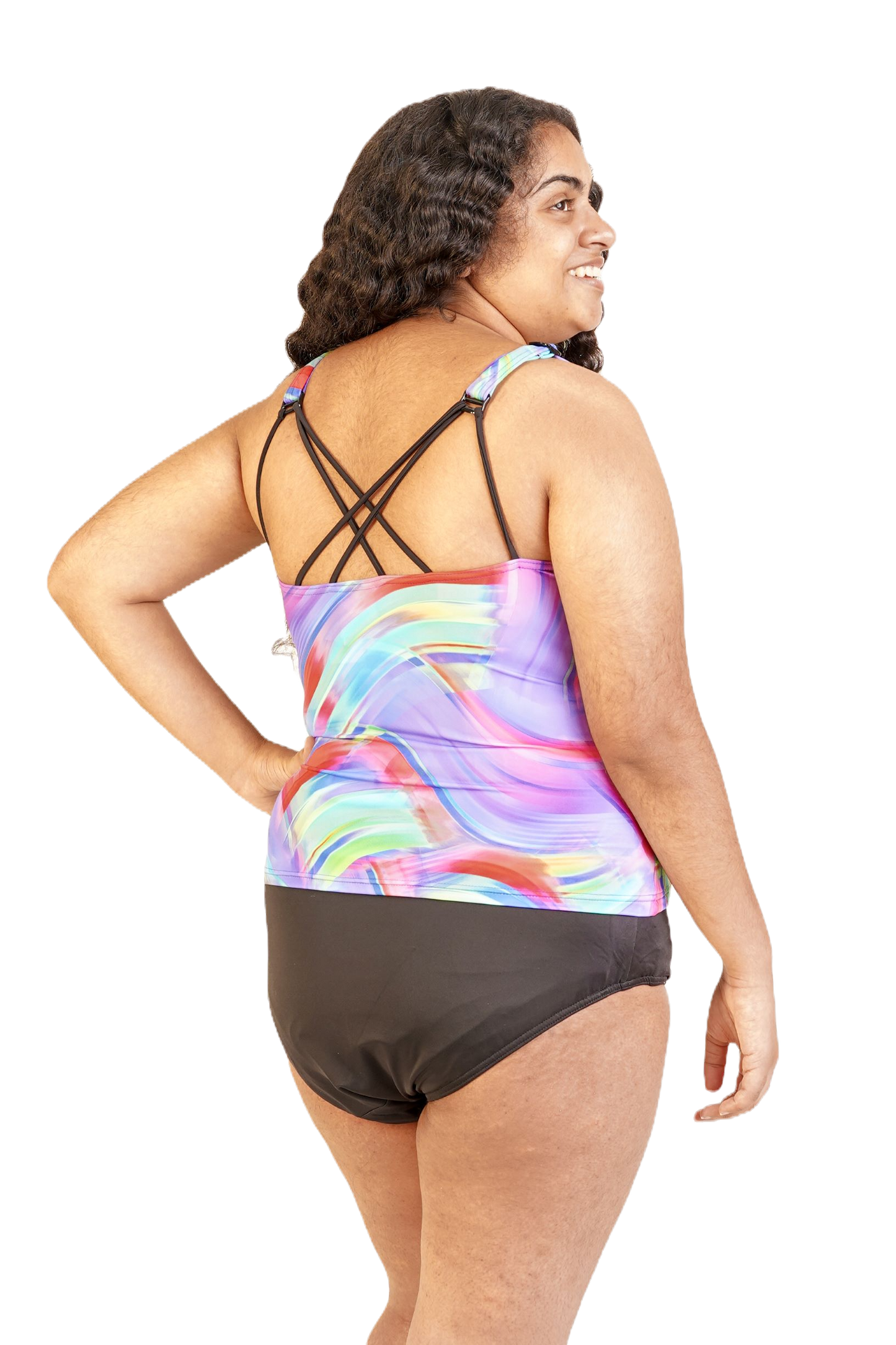 Ladies Indigo Wave Tankini with Briefs *