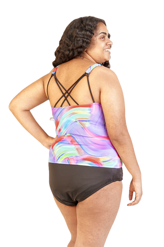 Ladies Indigo Wave Tankini with Briefs *