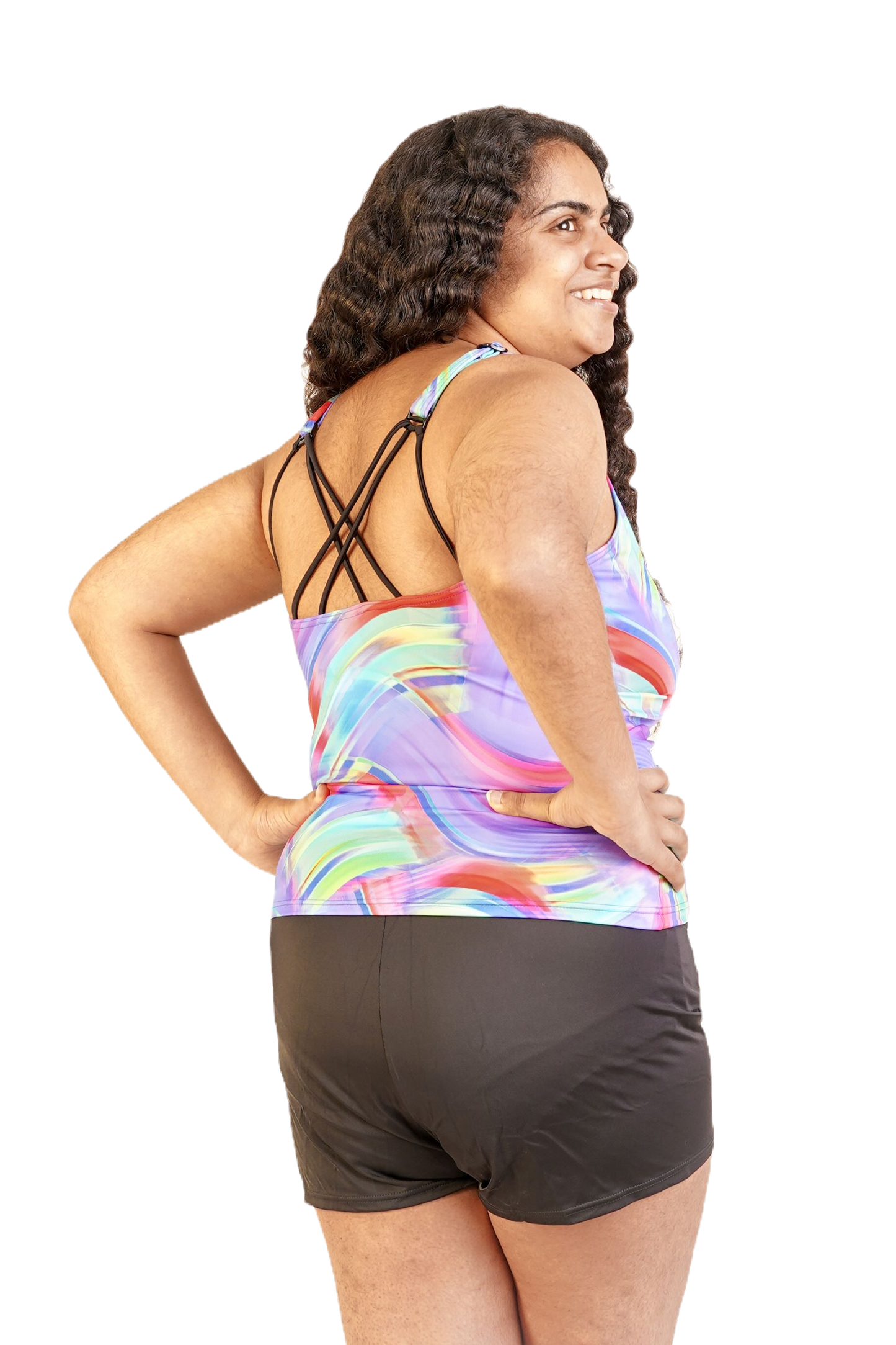 Ladies Indigo Wave Tankini with Shorts *