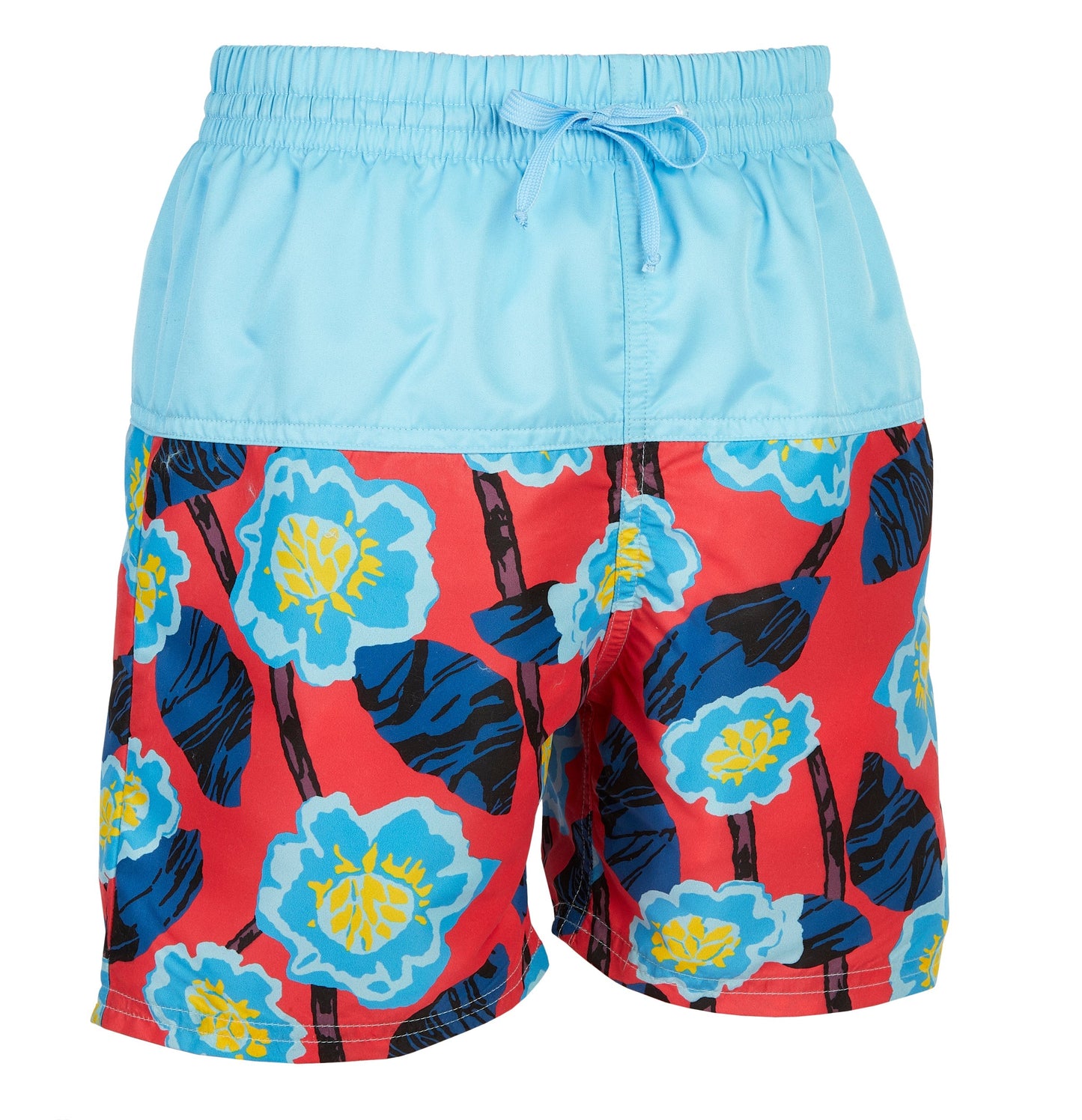 Boy's Board Swim Shorts - Floral Blue