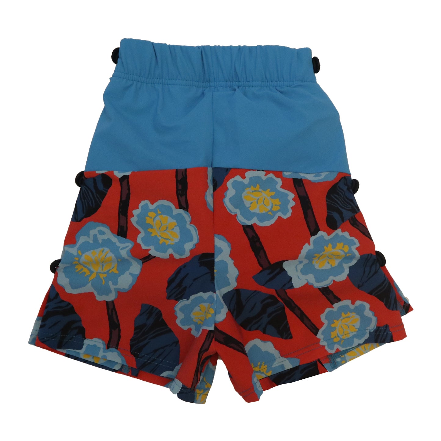 Boy's Wrap Swim Shorts - Floral Blue