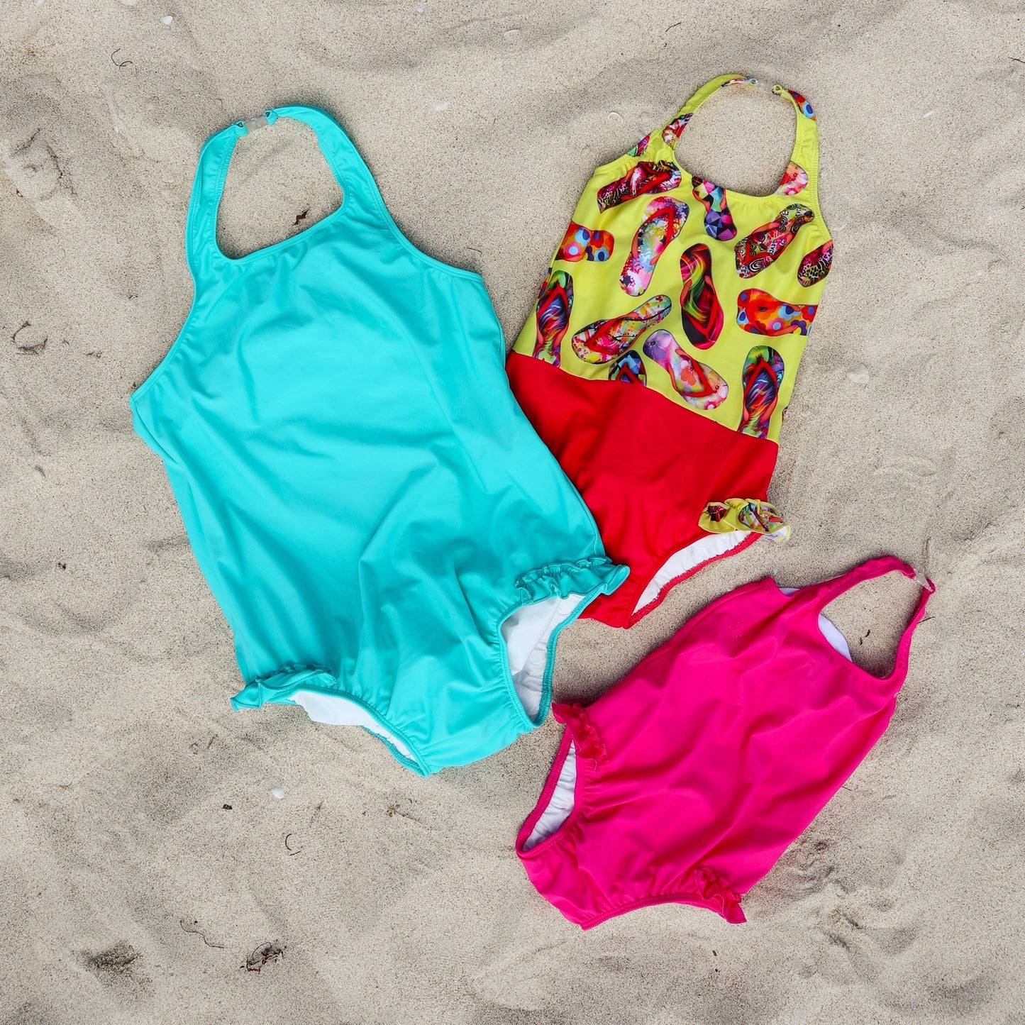 Girl's Halterneck Swimsuit in Tropic Turq
