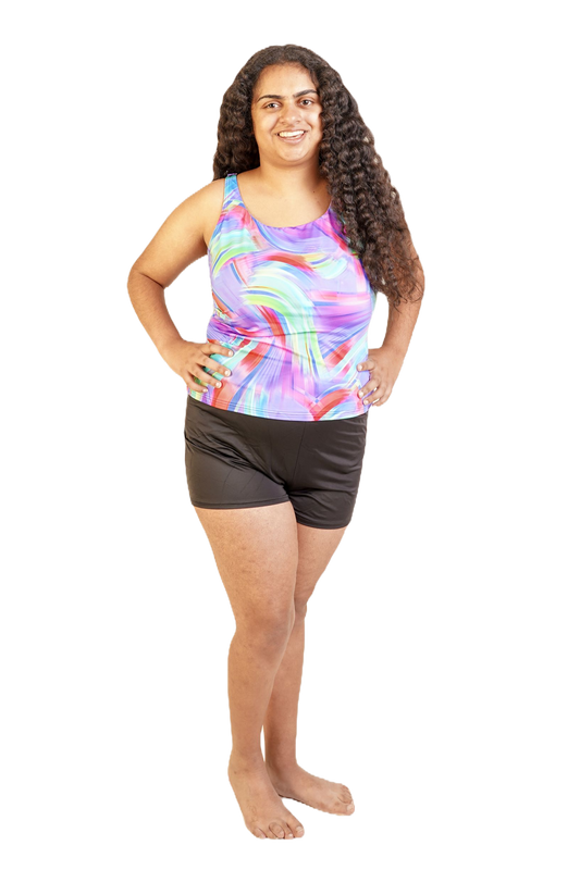 Ladies Indigo Wave Tankini with Shorts *