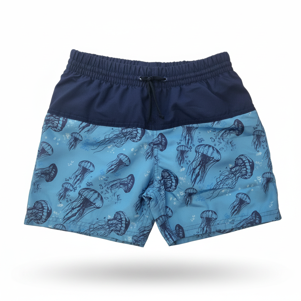 Boy's Jellyfish Board Swim Shorts - Navy/blue