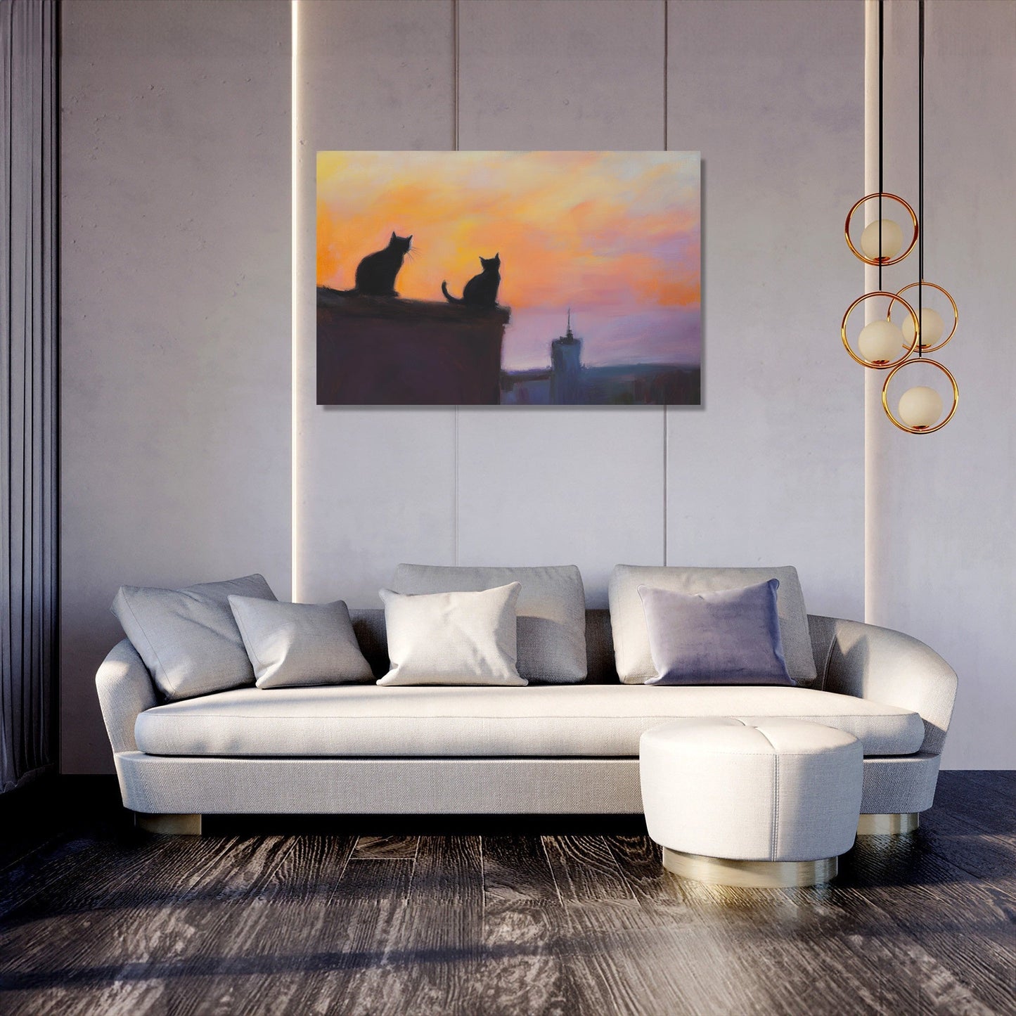 Twilight Cats Canvas