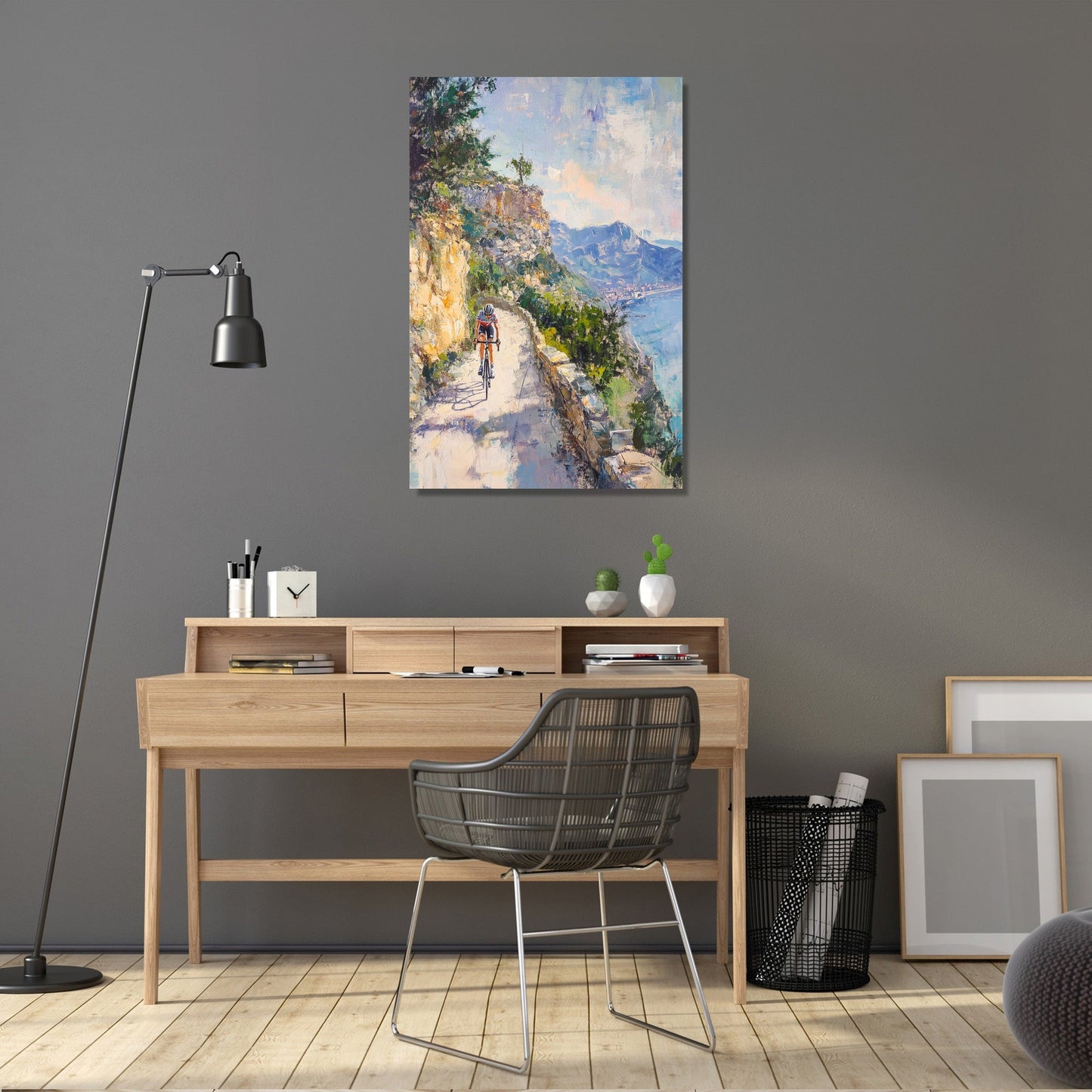 Cyclist's Mountain Pathway Canvas