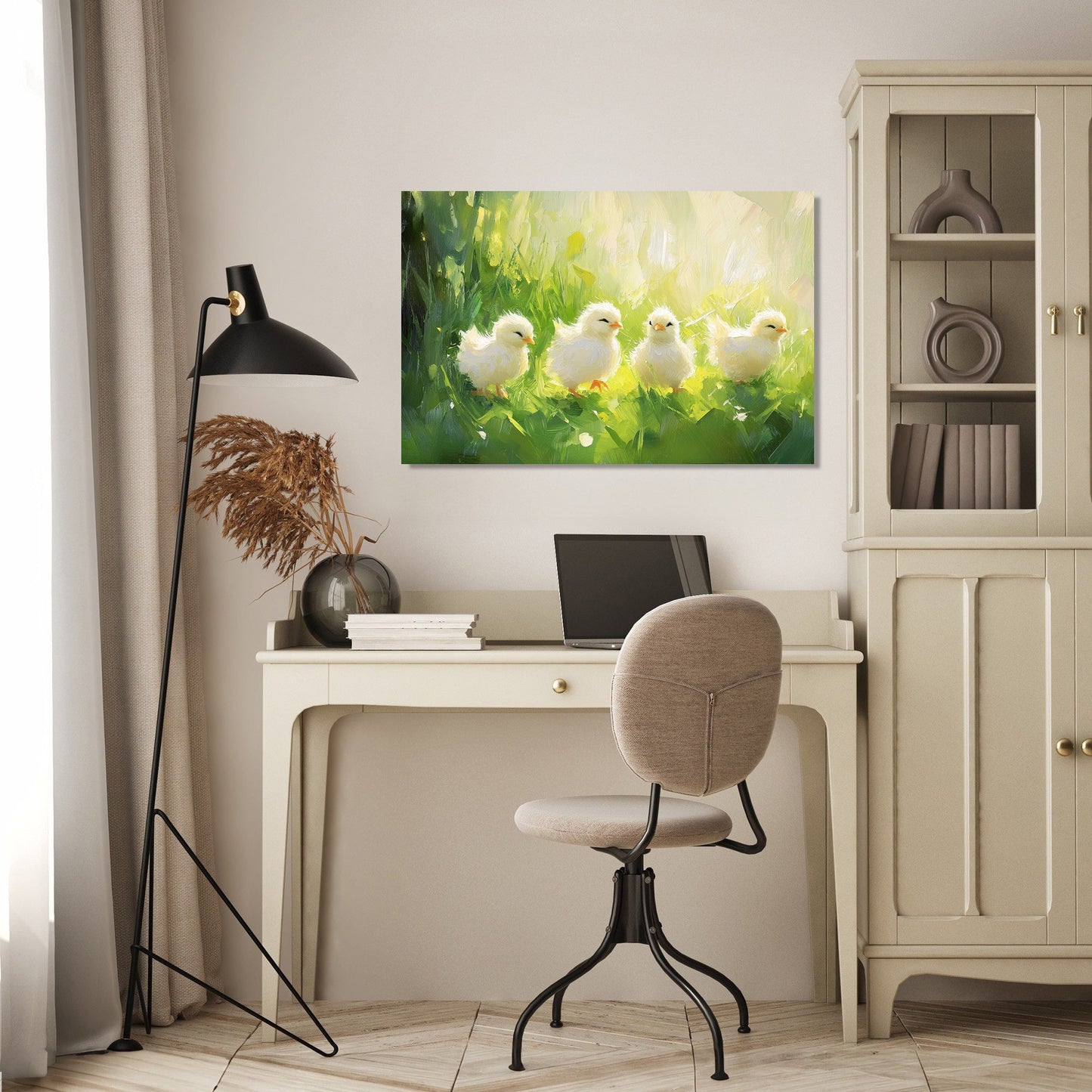 Chicks in Springtime Canvas