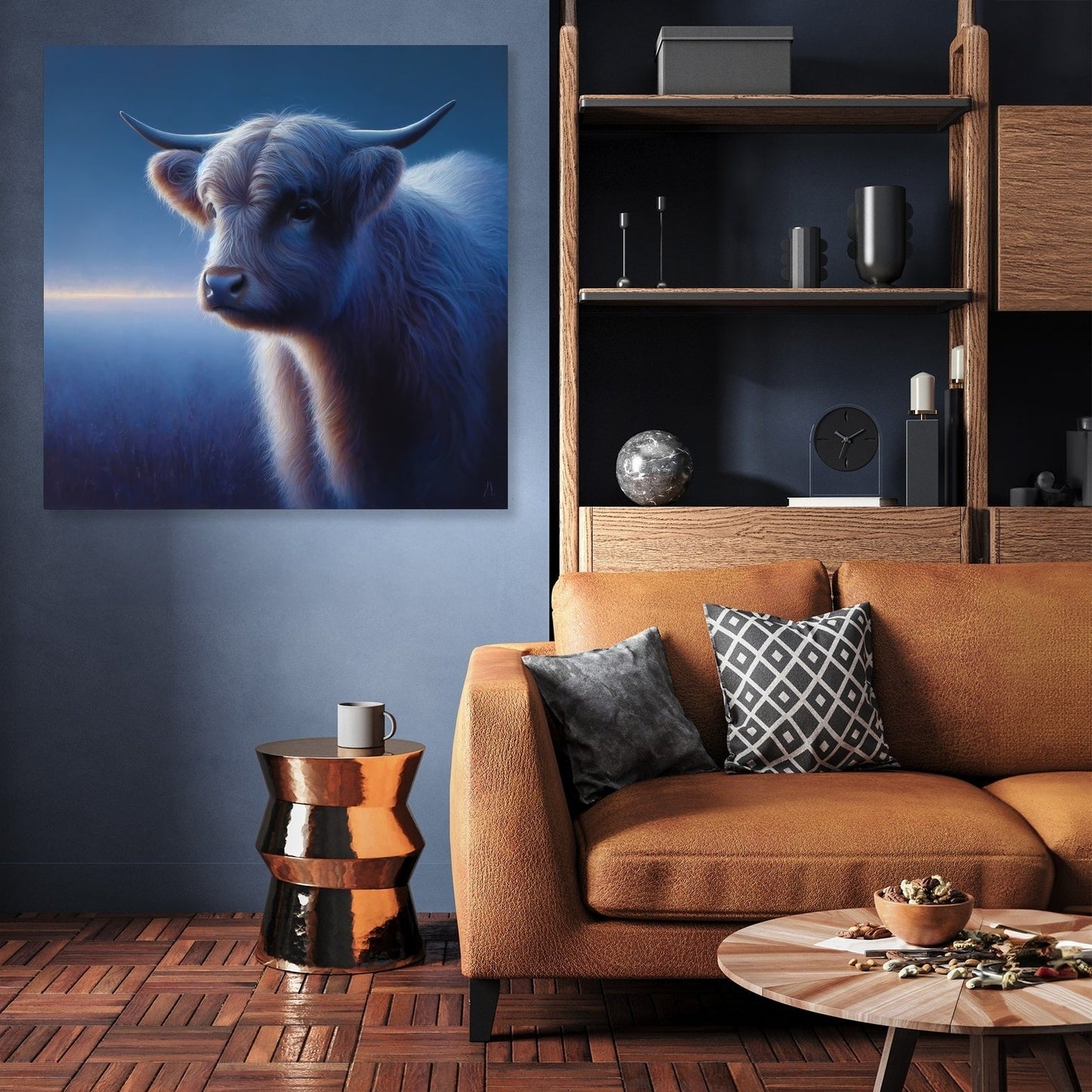 Highland Cow Evening Calm Canvas