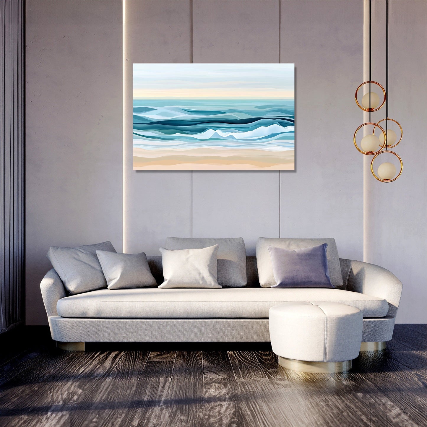 Tranquil Beach Waves Canvas